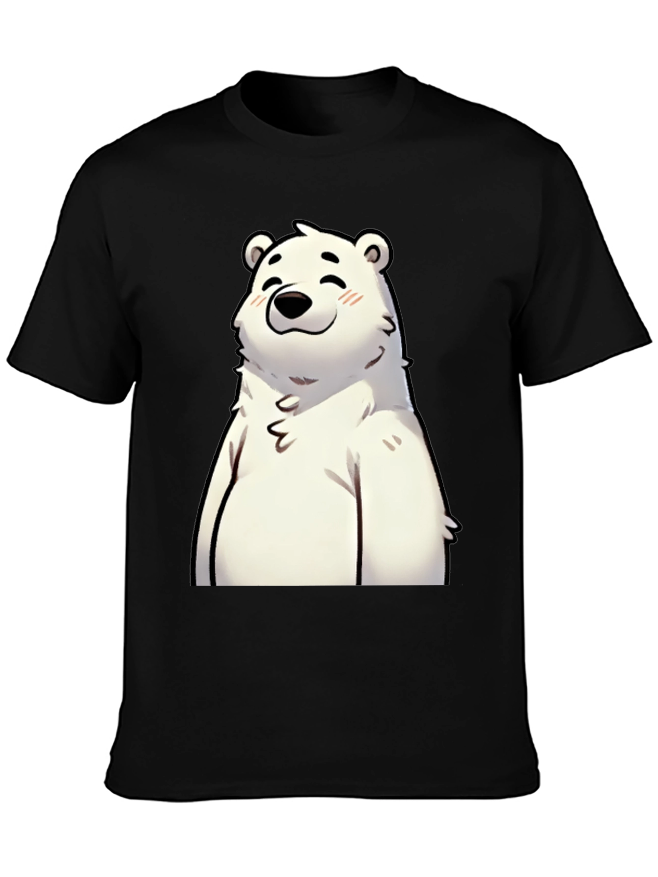 Cute Polar Bear Graphic Black T-Shirt