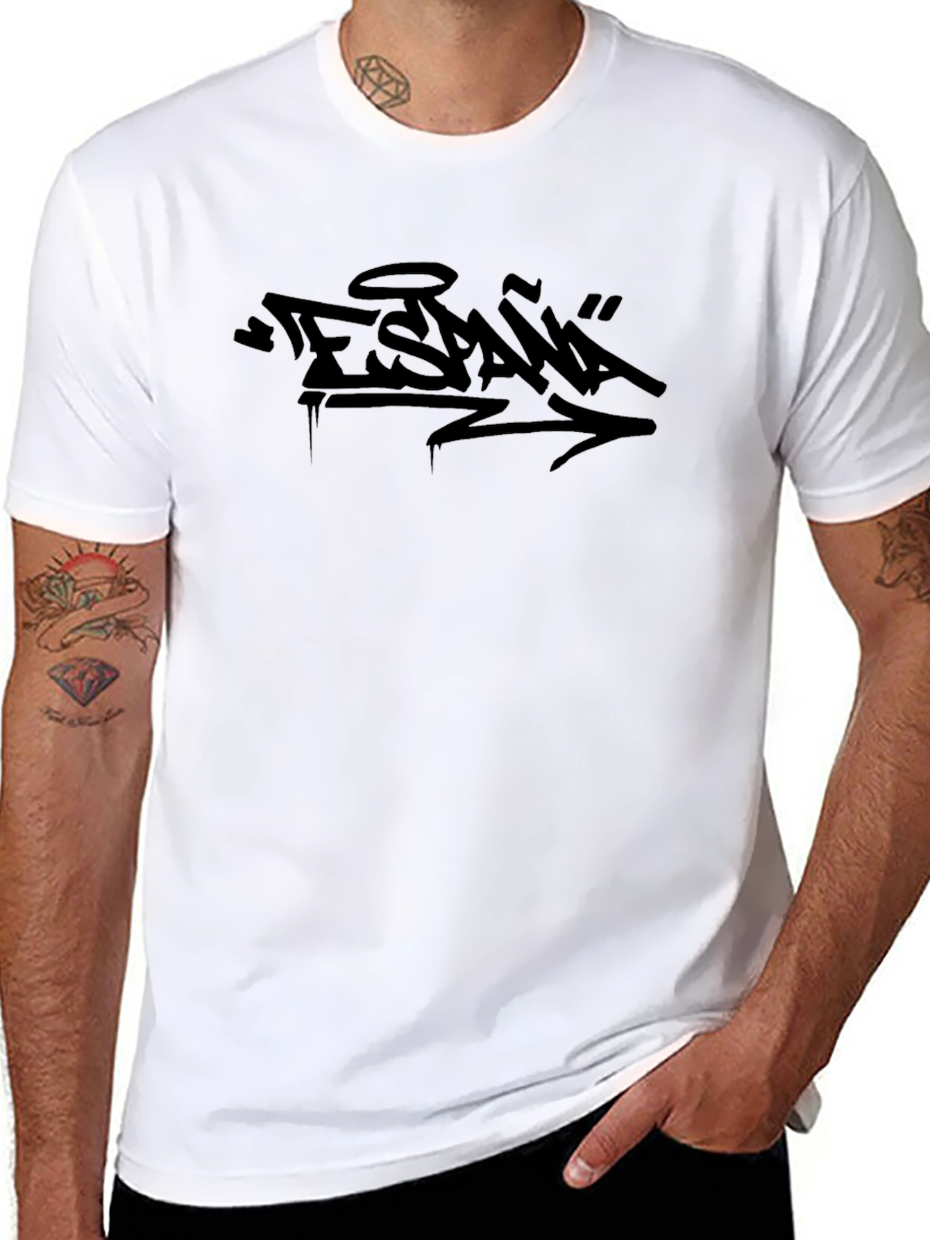 Urban Graffiti Style Black T-Shirt