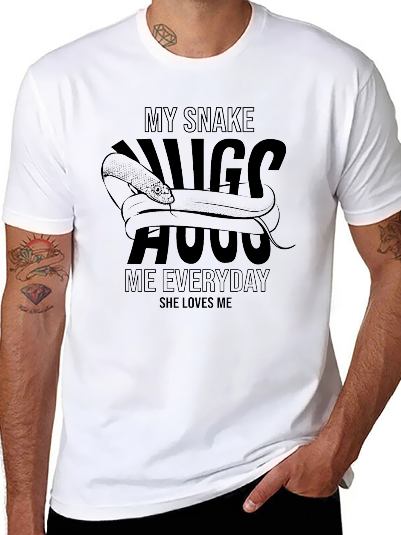 My Snake Hugs Me T-Shirt - Unique Graphic Tee