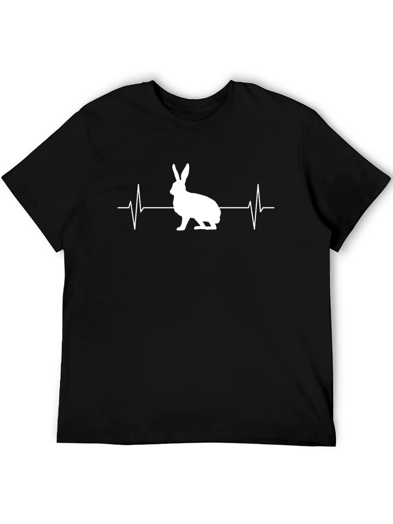 Rabbit Heartbeat Graphic Tee - Mens Black T-Shirt