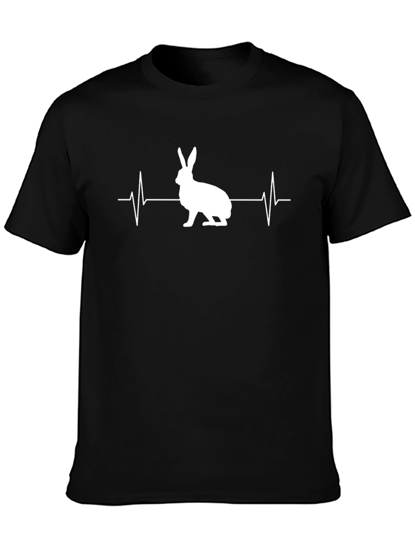 Rabbit Heartbeat Graphic Tee - Mens Black T-Shirt
