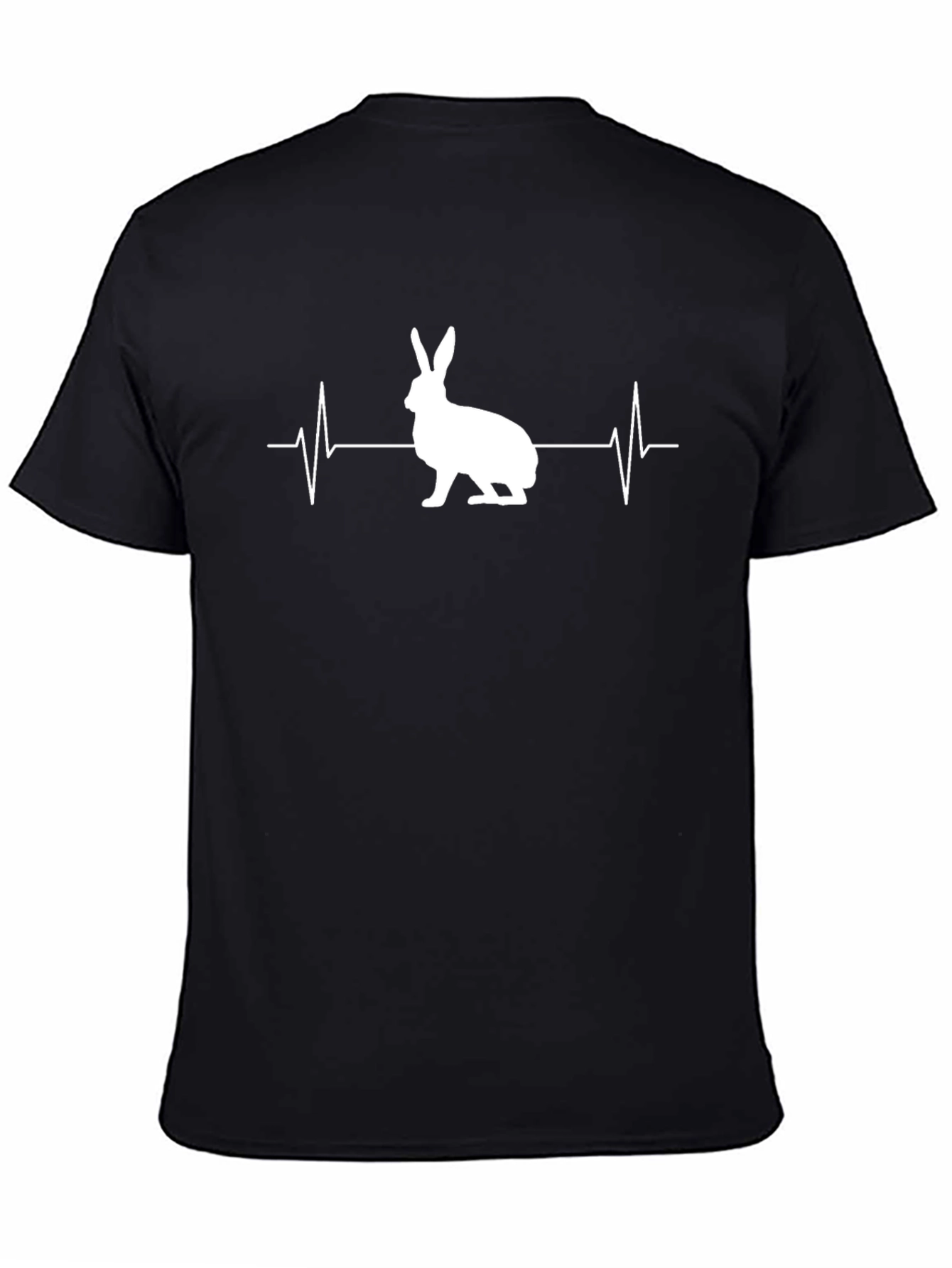 Rabbit Heartbeat Graphic Tee - Mens Black T-Shirt