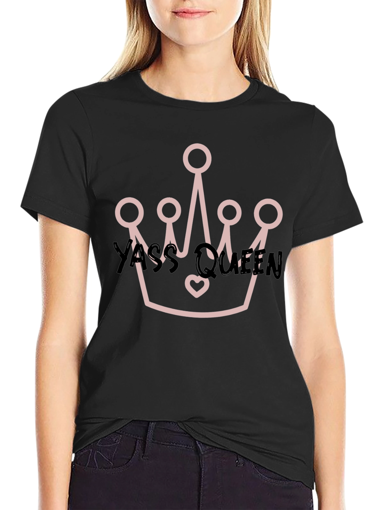 Yass Queen Crown Black T-Shirt