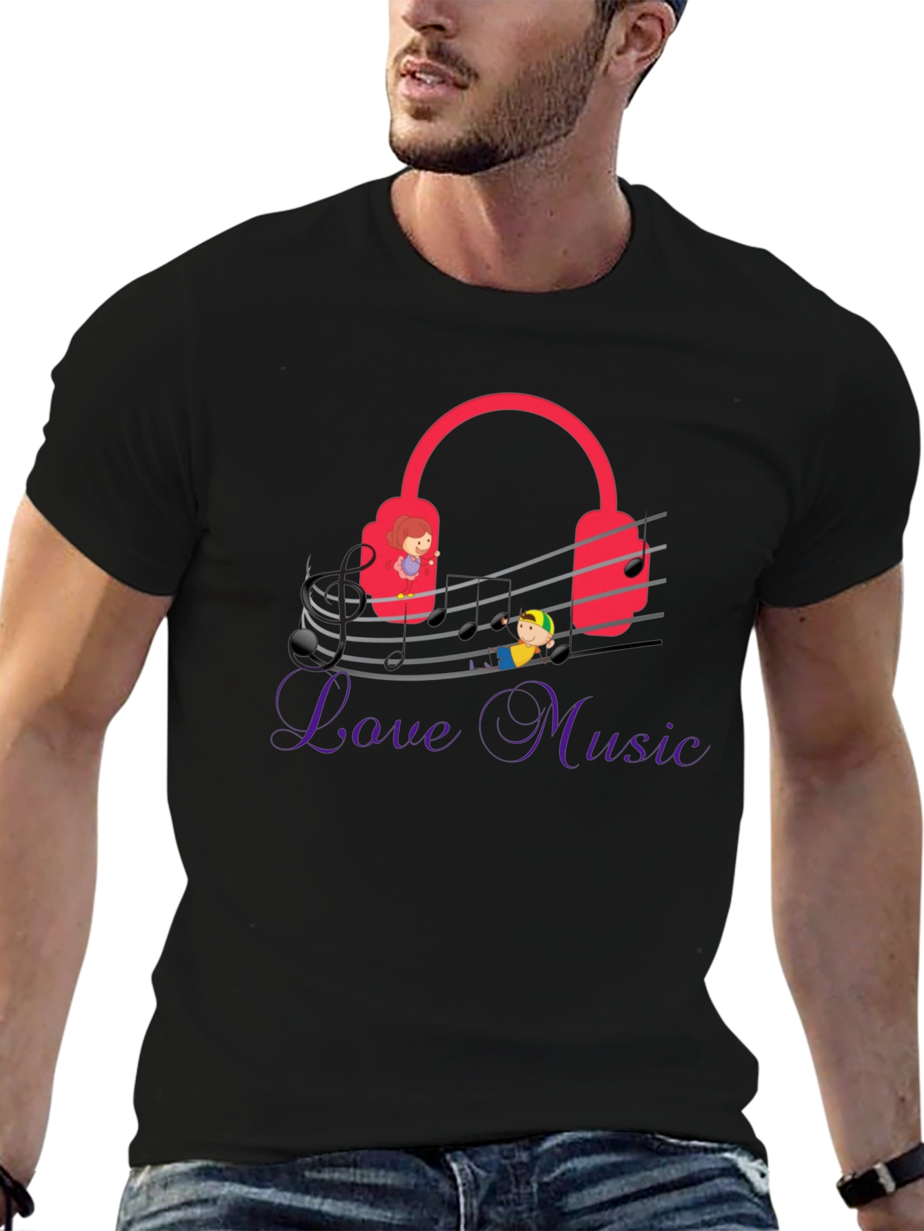 Love Music Graphic Tee - Quirky Musician T-Shirt