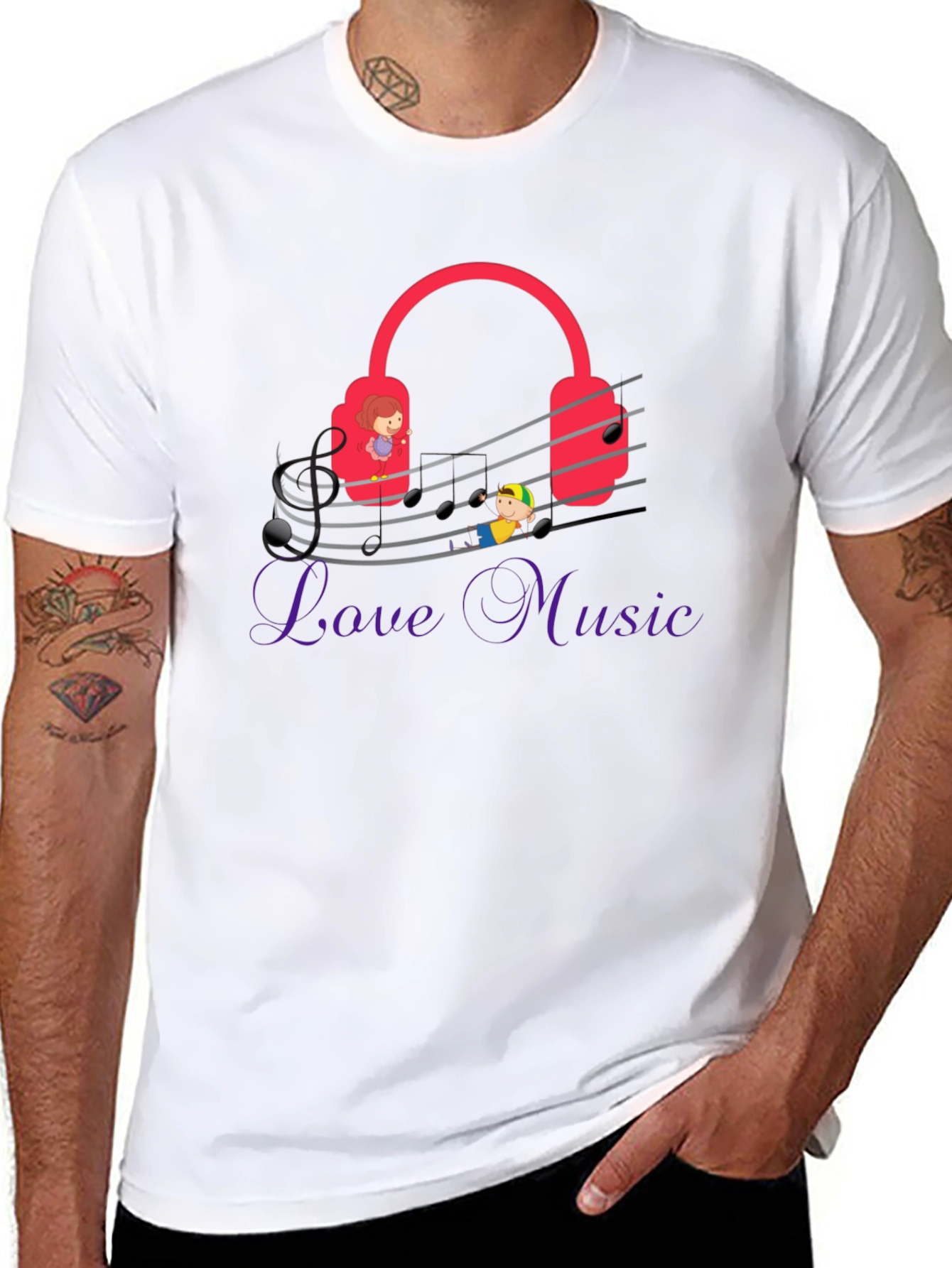 Love Music Graphic Tee - Quirky Musician T-Shirt