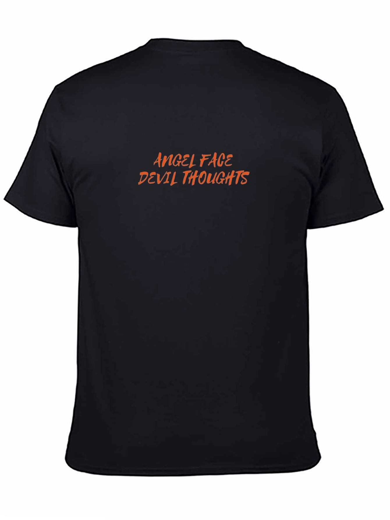 Angel Face Devil Thoughts Graphic Tee - Black