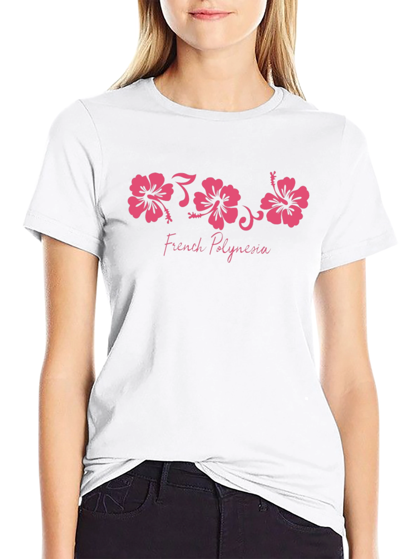 French Polynesia Hibiscus Graphic T-Shirt