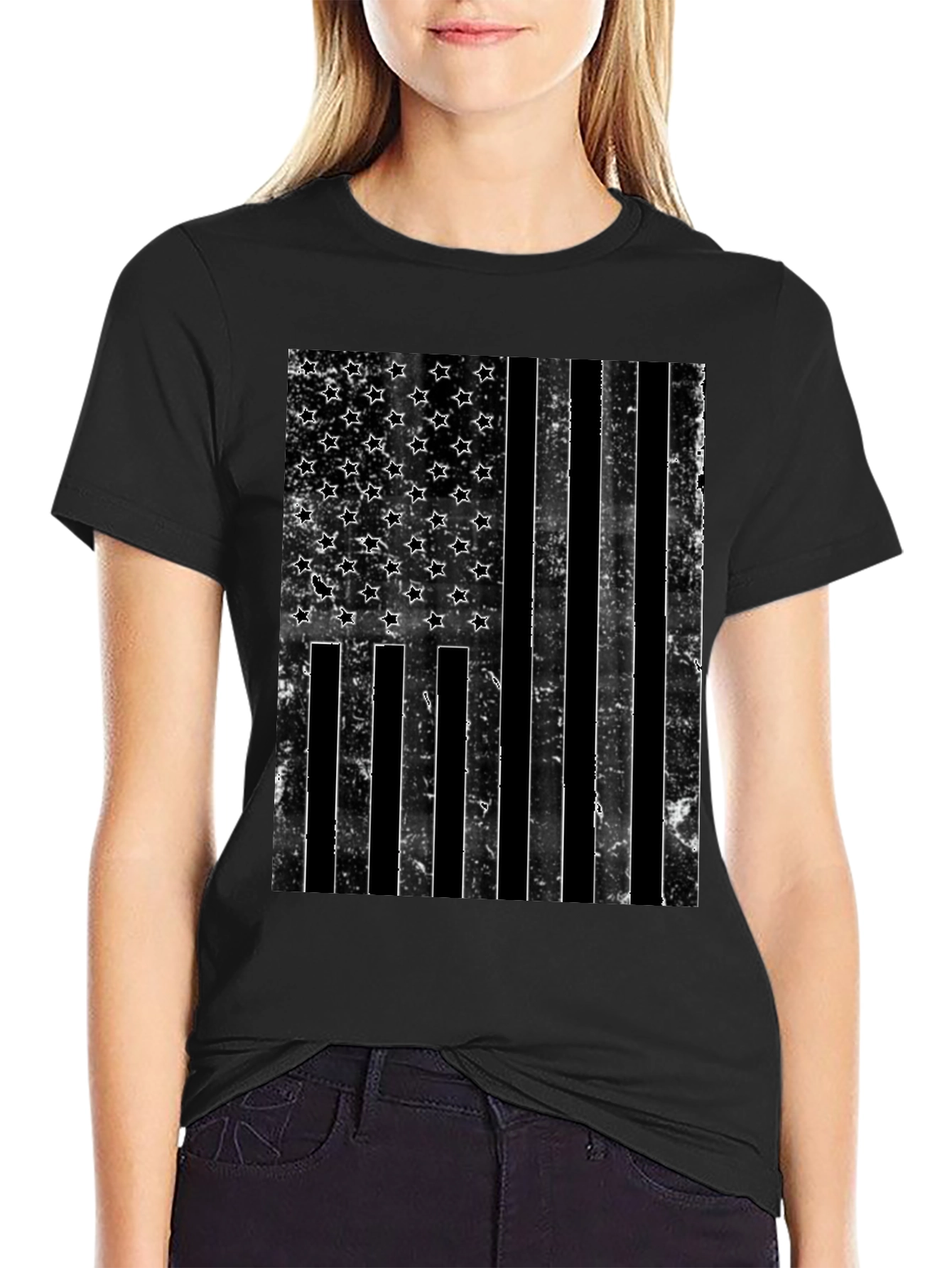 Distressed American Flag Graphic T-Shirt