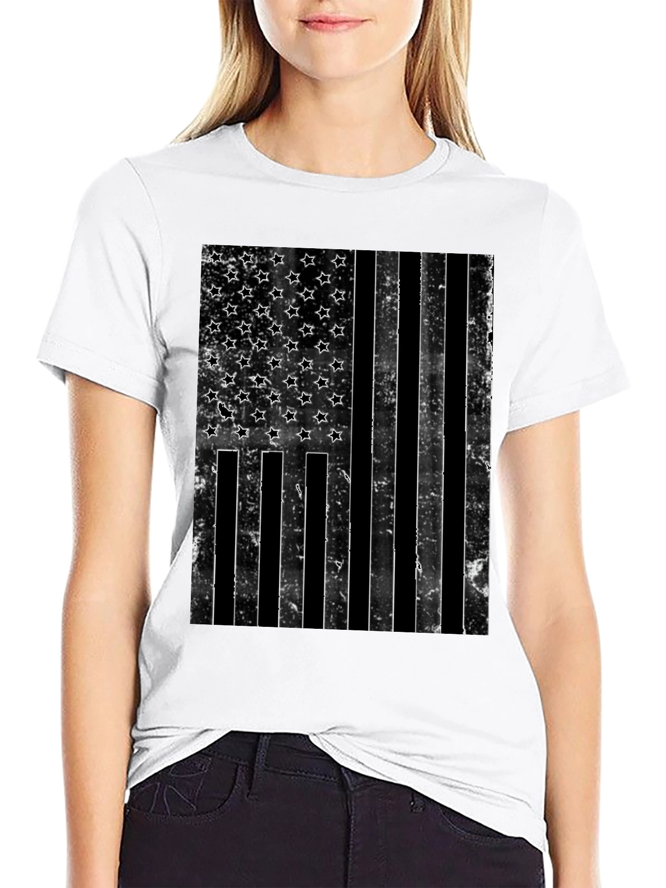 Distressed American Flag Graphic T-Shirt