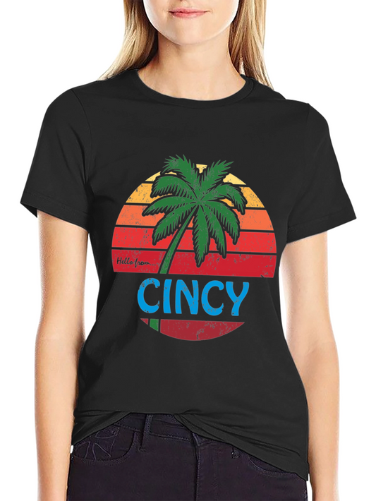 Cincy Palm Tree Graphic Tee - Black