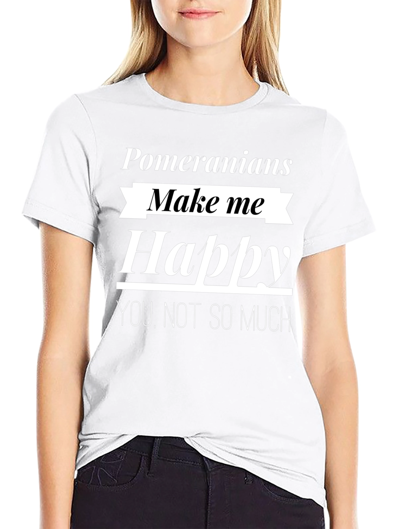 Pomeranians Make Me Happy Funny T-Shirt