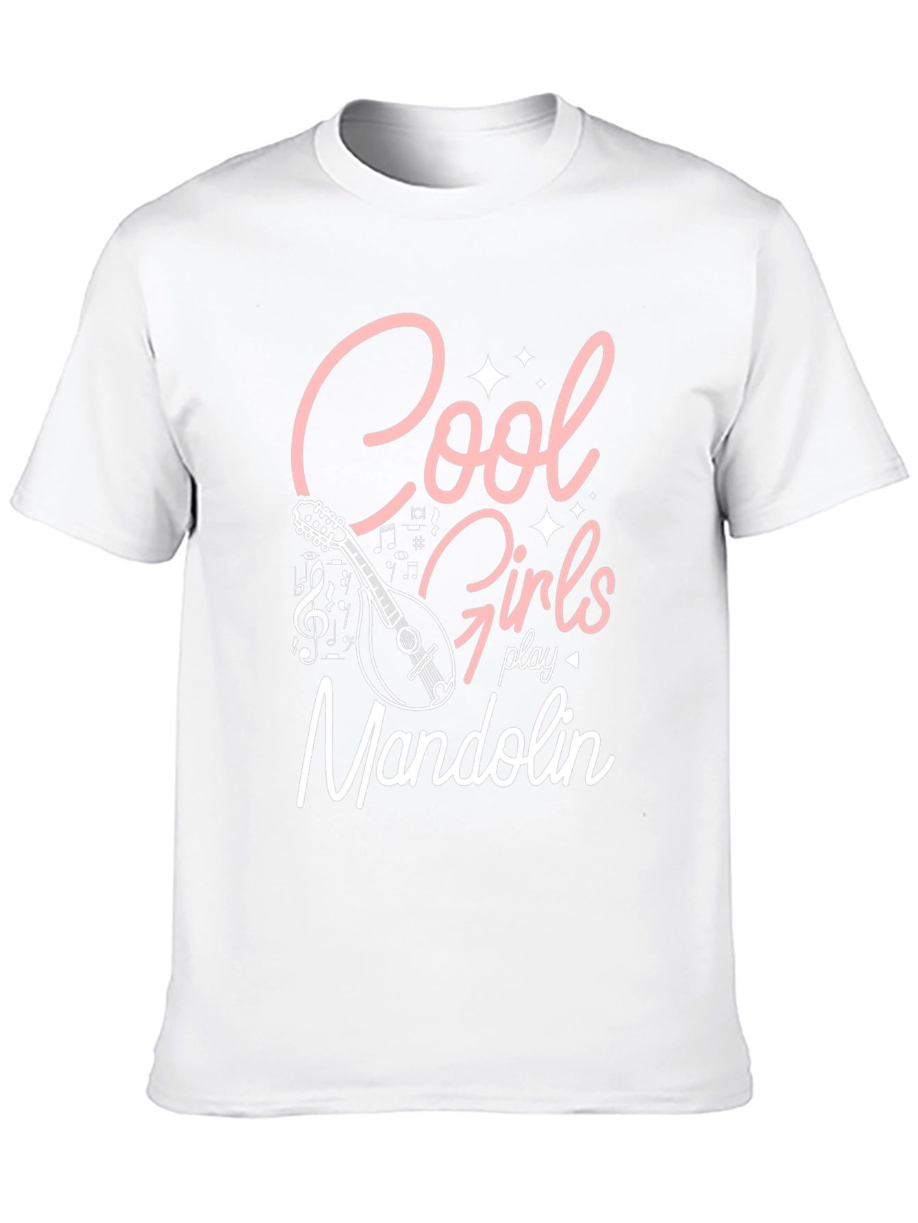 Cool Girls Play Mandolin Black Graphic Tee