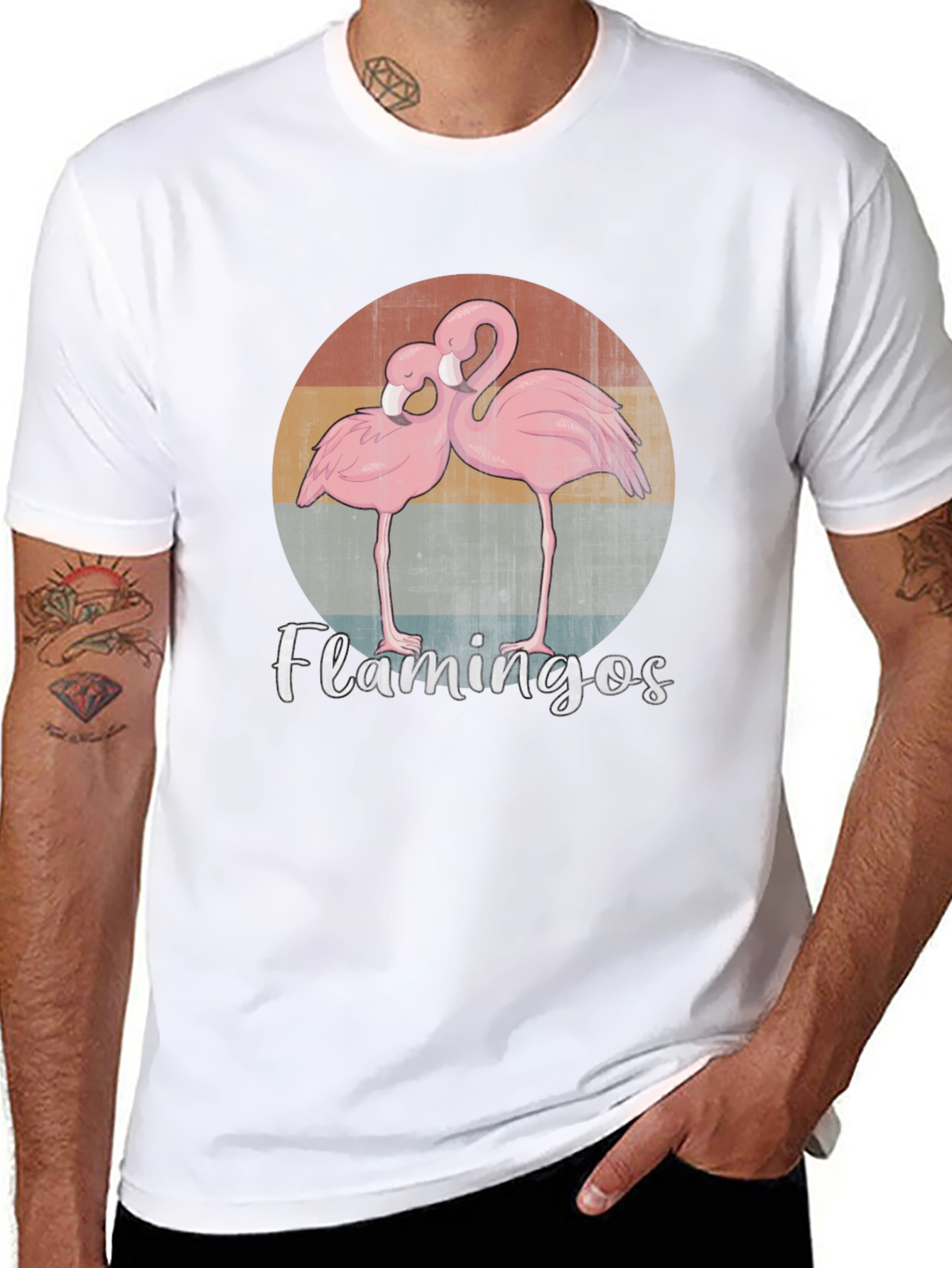 Flamingos Graphic T-Shirt Retro Design