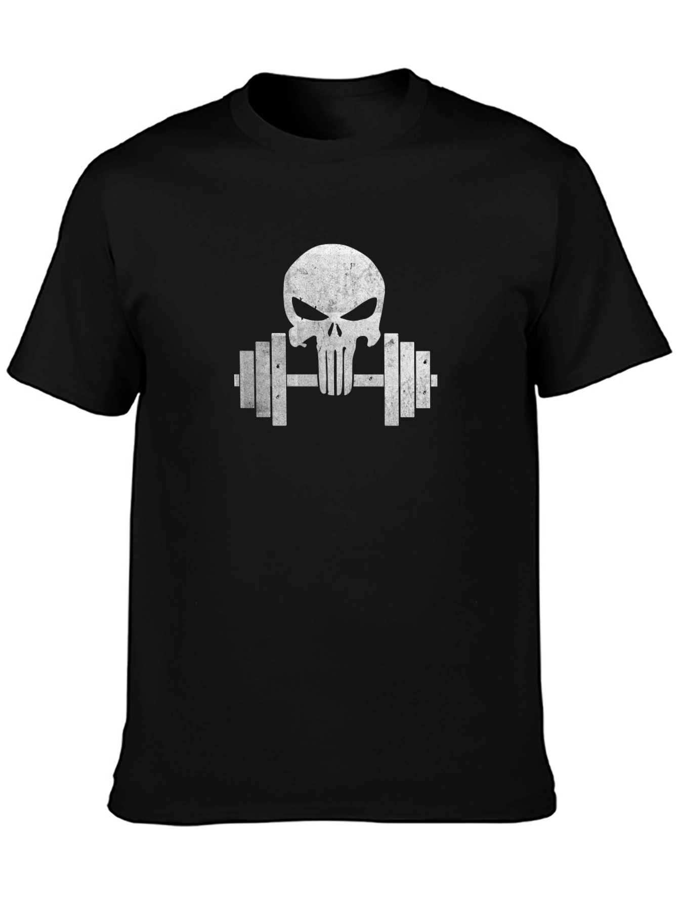 Punisher Skull Barbell Workout Gym T-Shirt