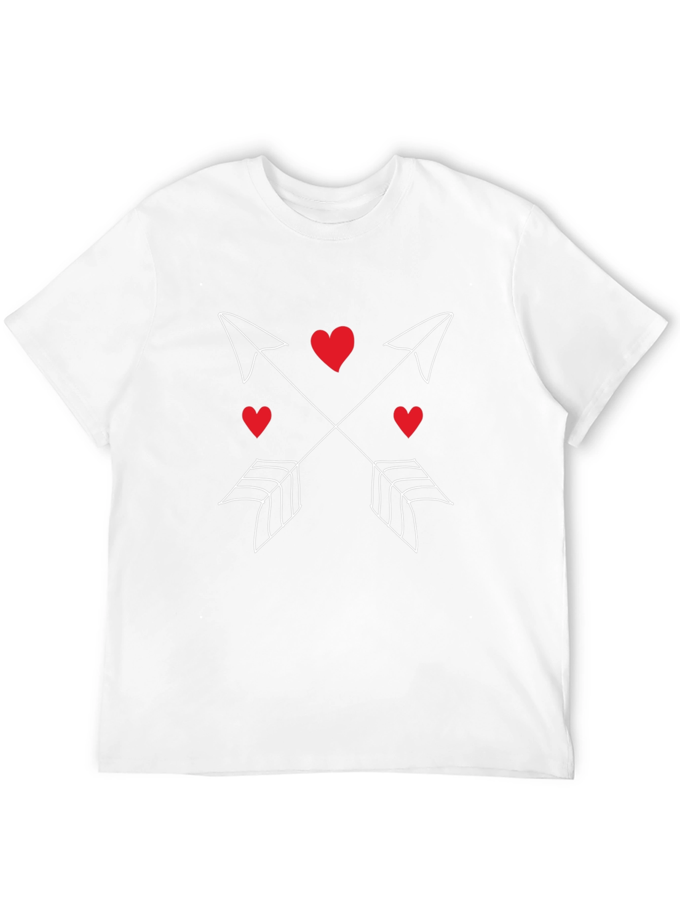 Heart Arrow Graphic Tee - Valentines Day Black T-Shirt