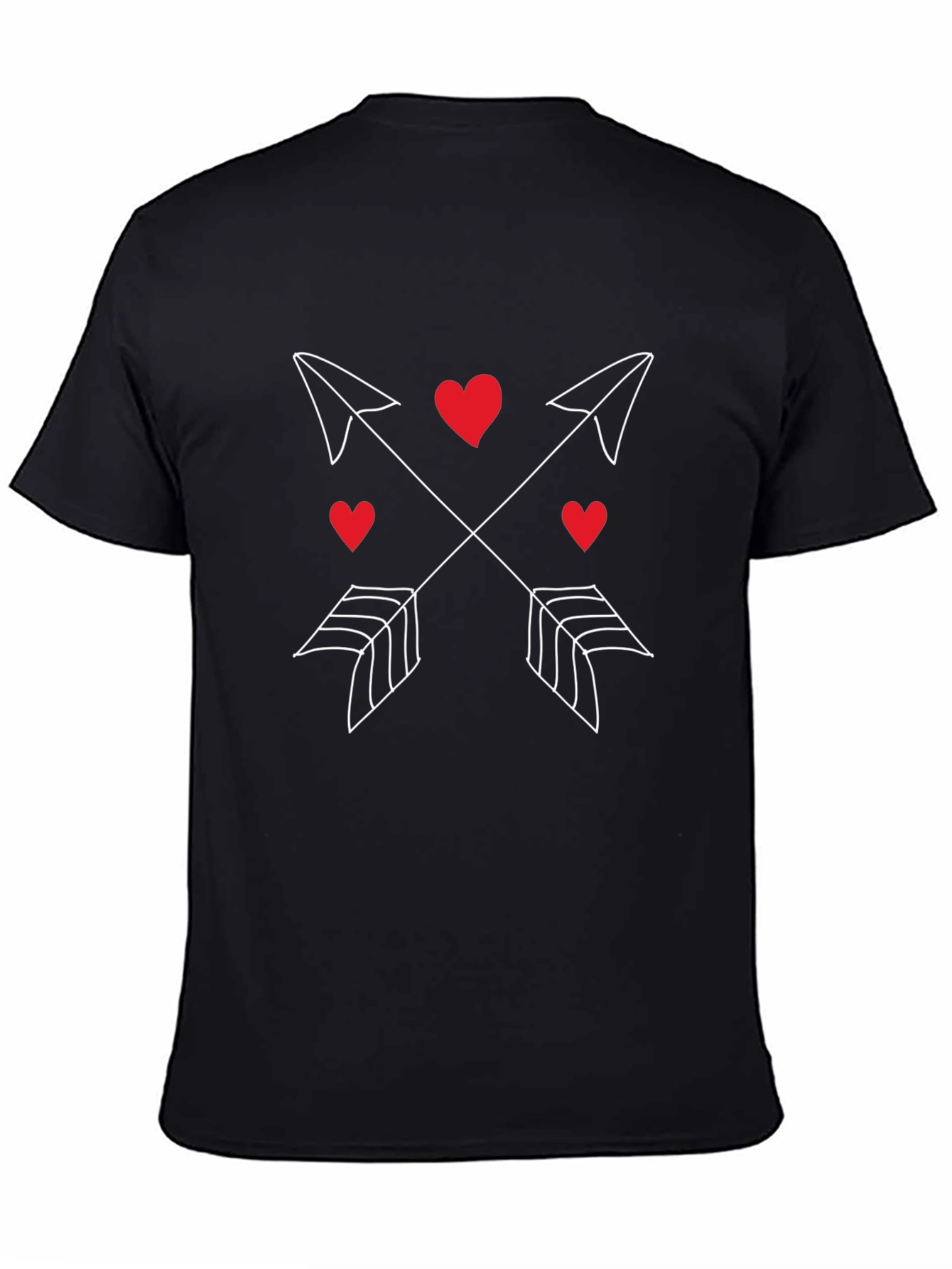 Heart Arrow Graphic Tee - Valentines Day Black T-Shirt