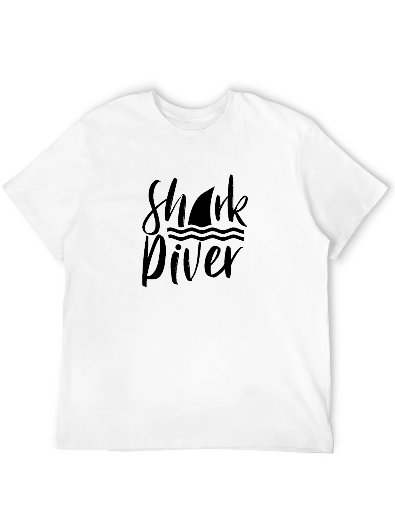 Shark Diver Graphic T-Shirt - Black