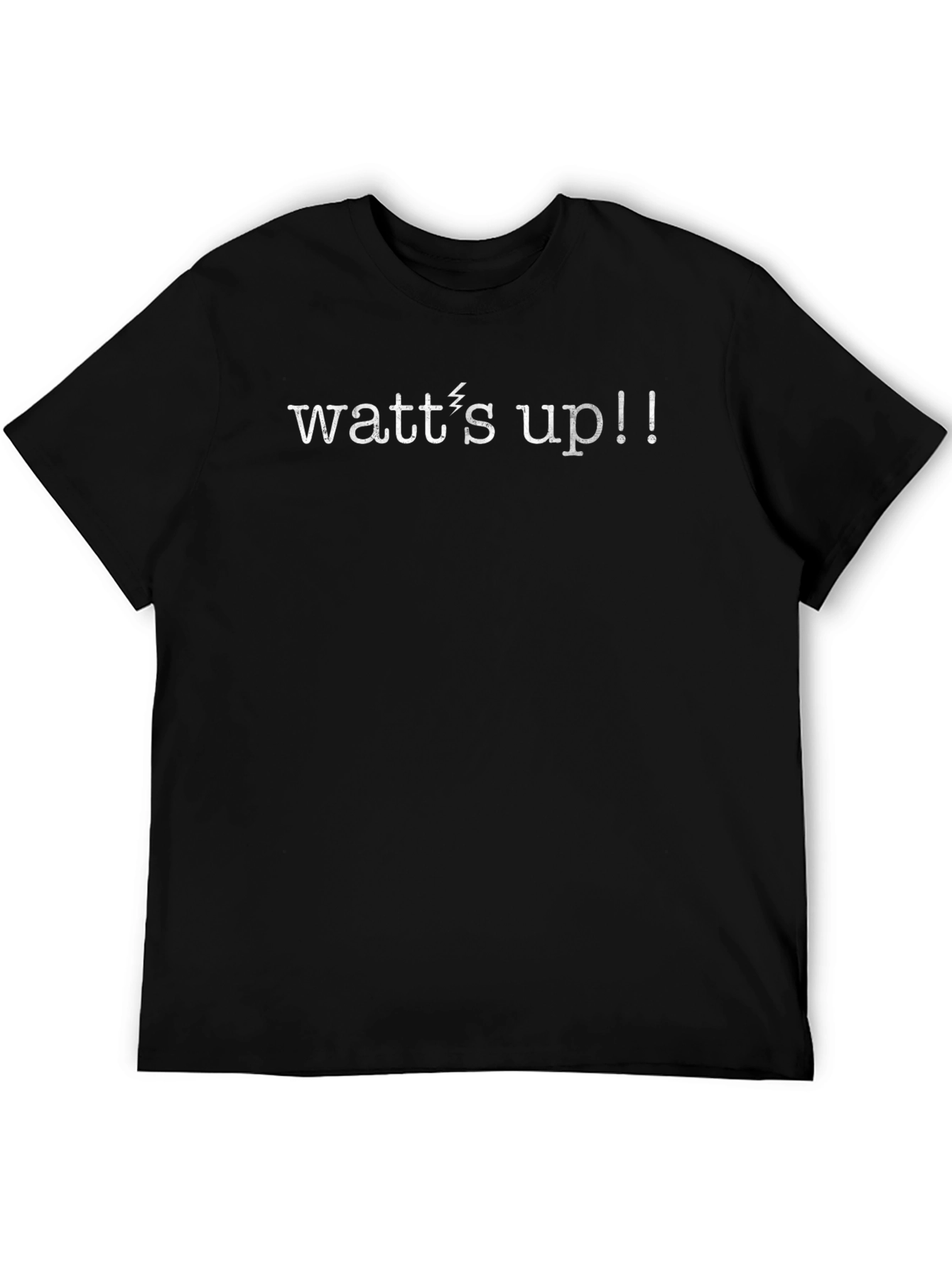 Watts Up! Mens Black Graphic Tee