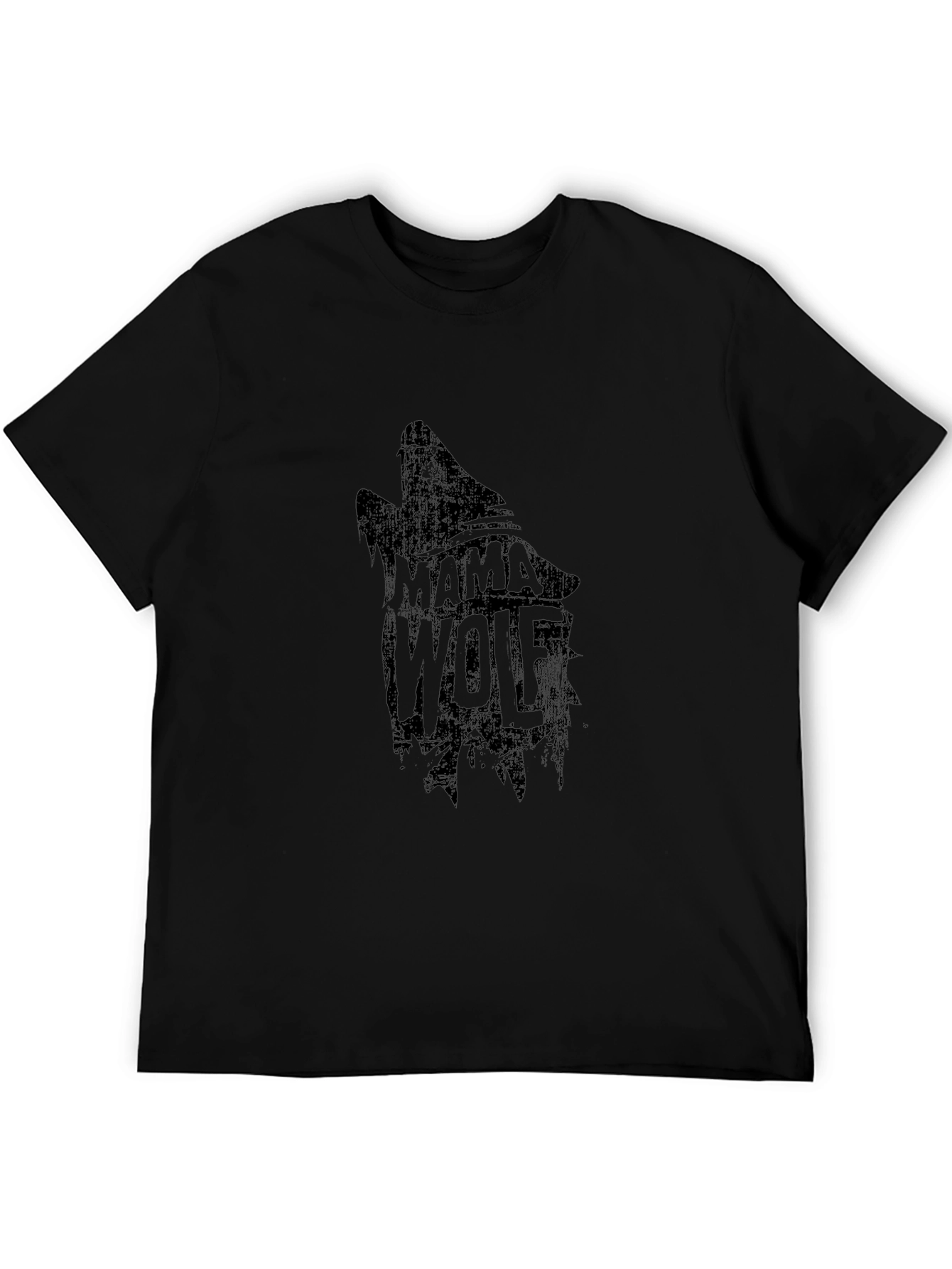 Mama Wolf Graphic Tee - Black Cotton T-Shirt