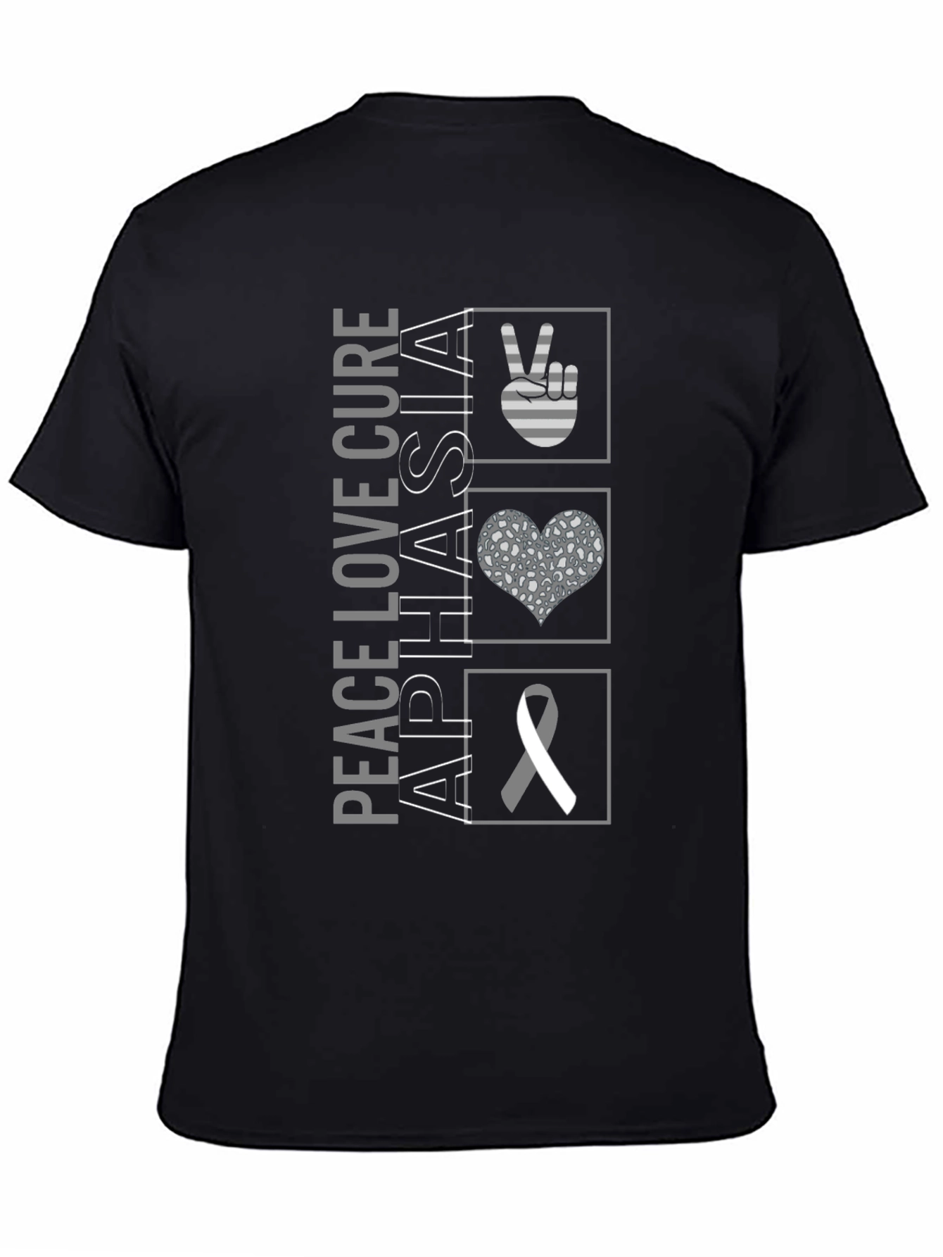 Peace Love Cure Aphasia Awareness T-Shirt
