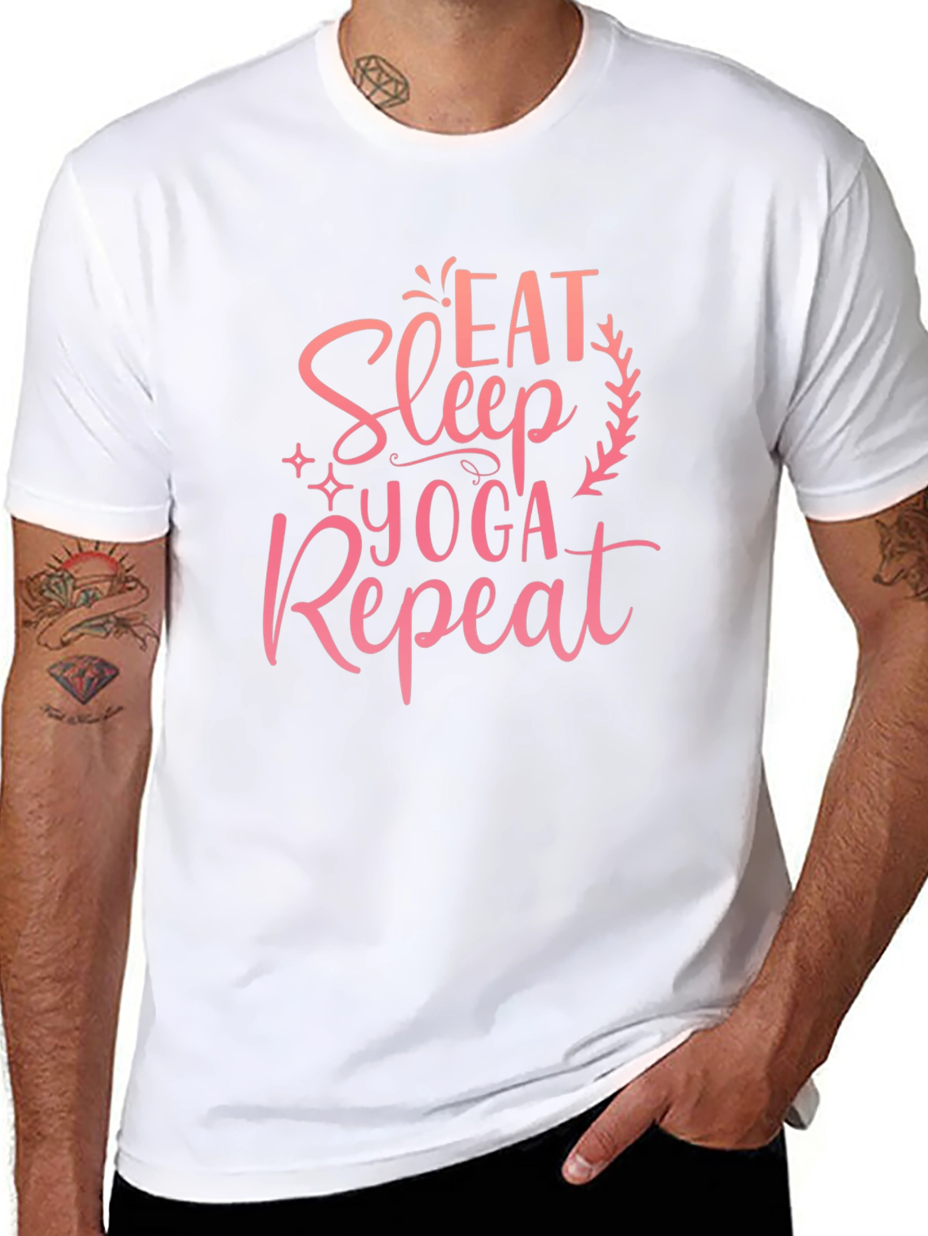 Eat Sleep Yoga Repeat Black T-Shirt
