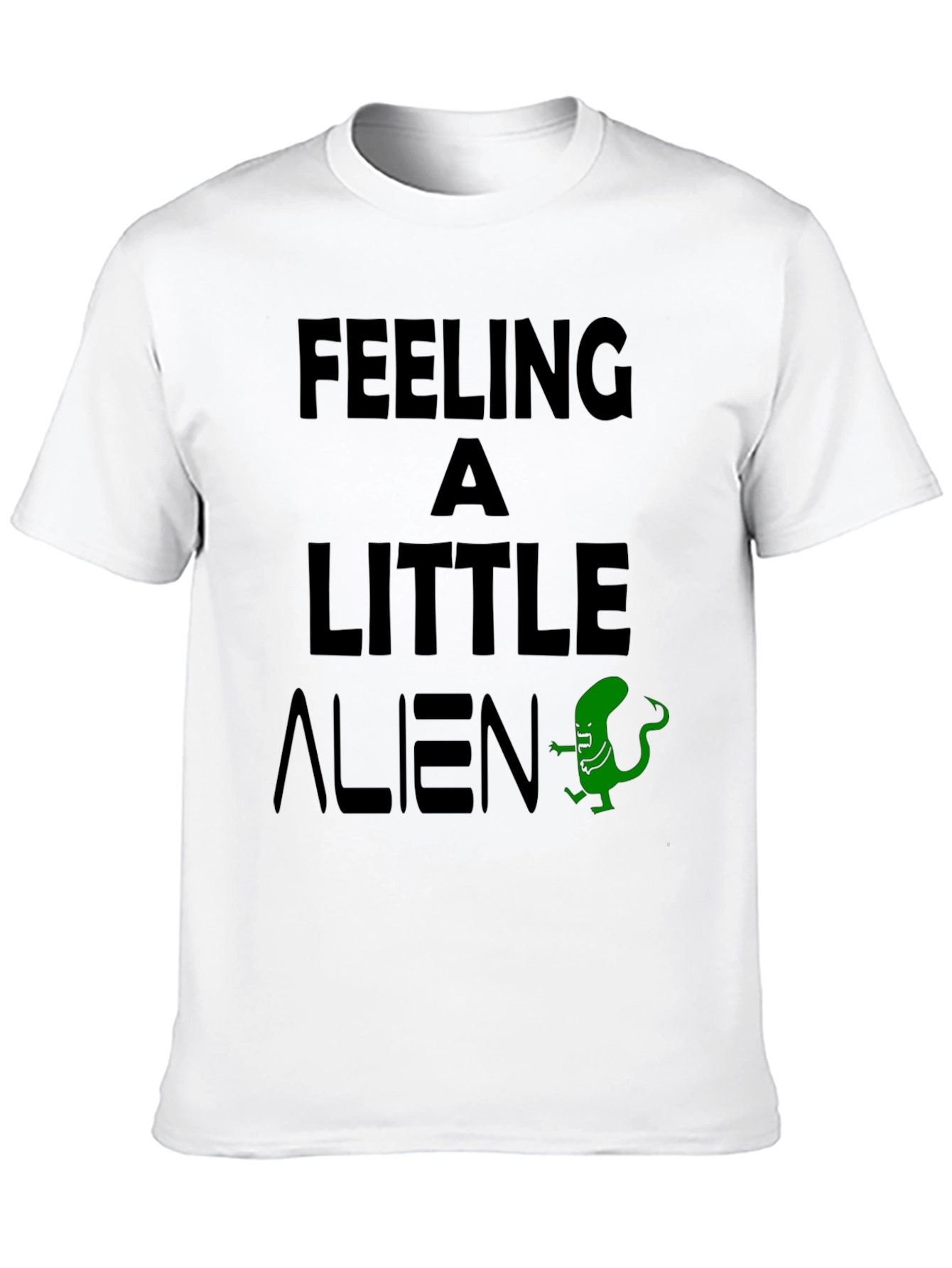 Feeling A Little Alien Black Graphic T-Shirt