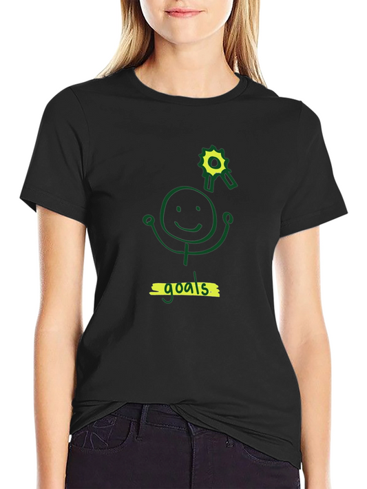 Black T-Shirt: Goals Graphic Tee for Achievers