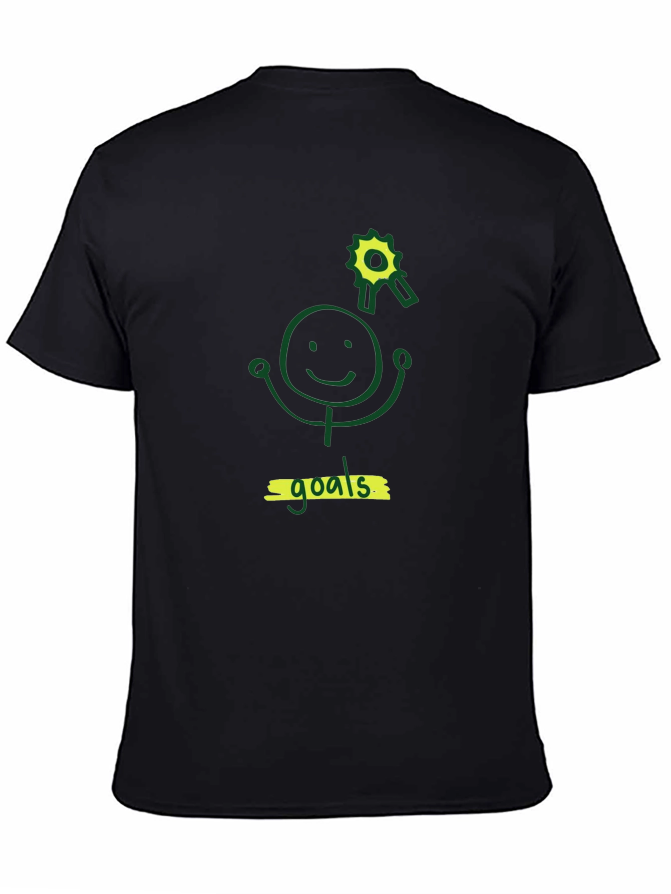 Black T-Shirt: Goals Graphic Tee for Achievers