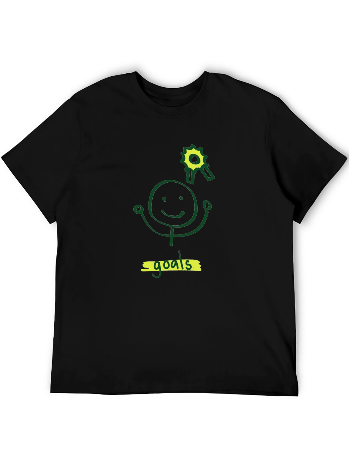 Black T-Shirt: Goals Graphic Tee for Achievers