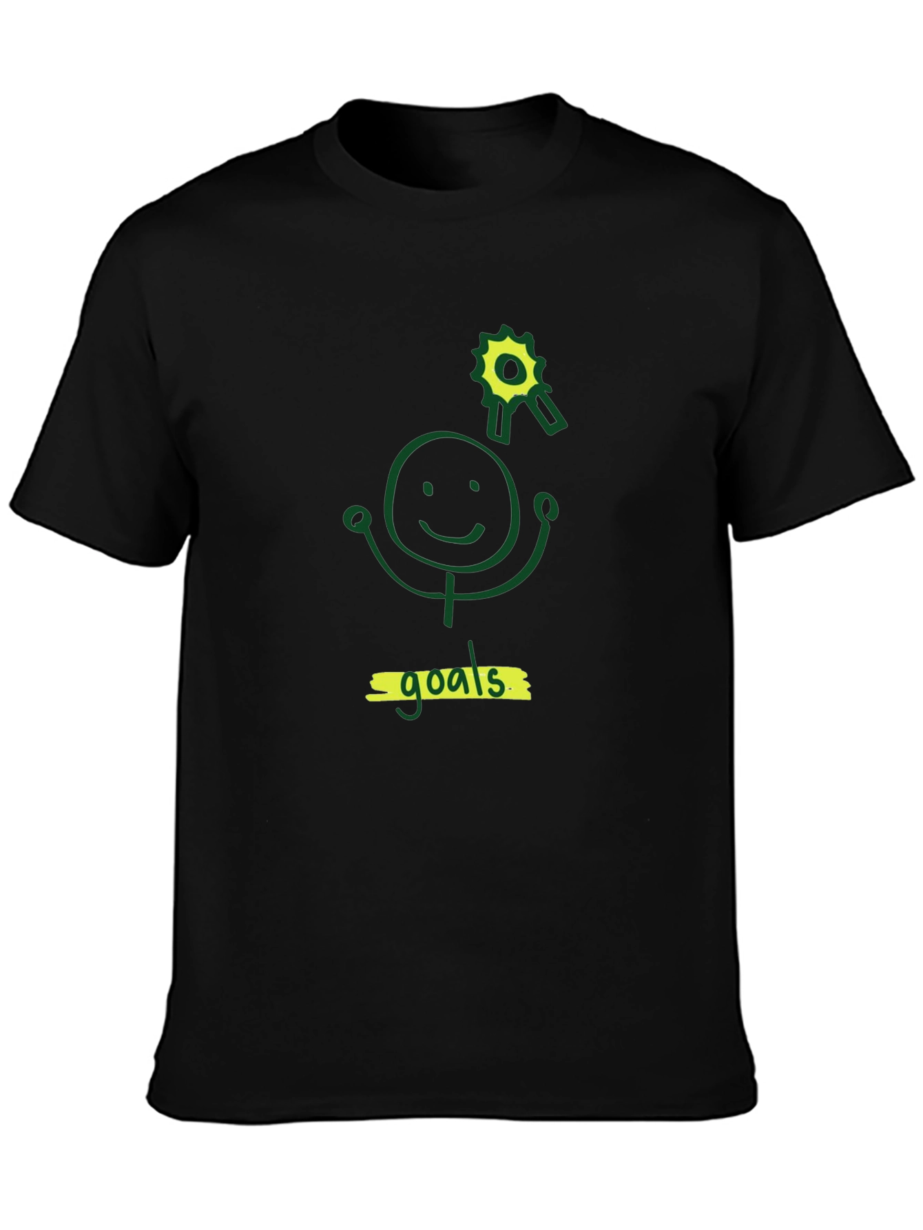 Black T-Shirt: Goals Graphic Tee for Achievers