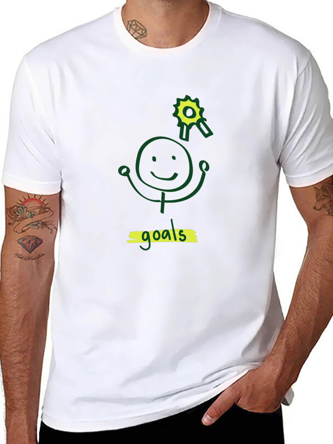Black T-Shirt: Goals Graphic Tee for Achievers