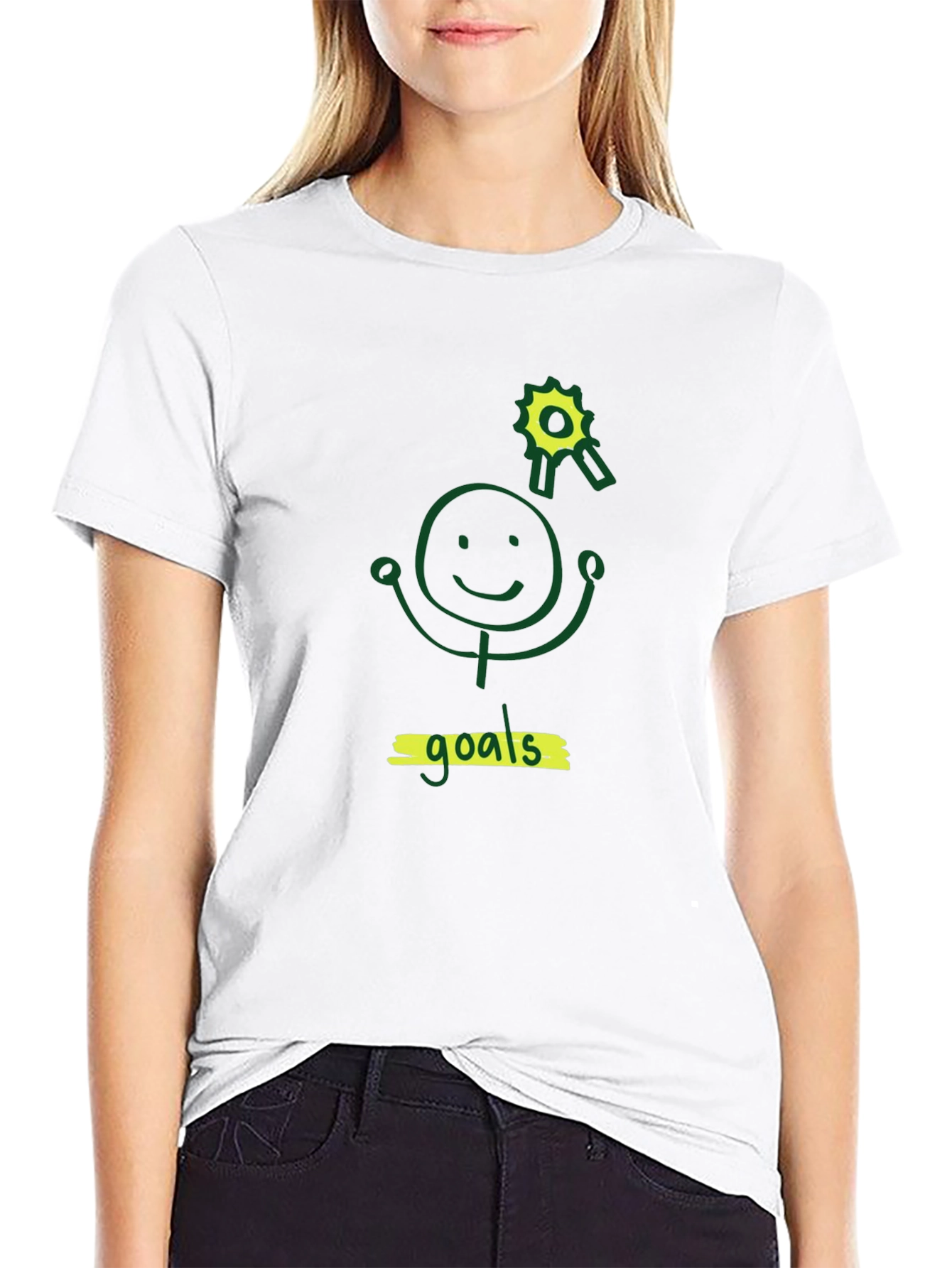 Black T-Shirt: Goals Graphic Tee for Achievers