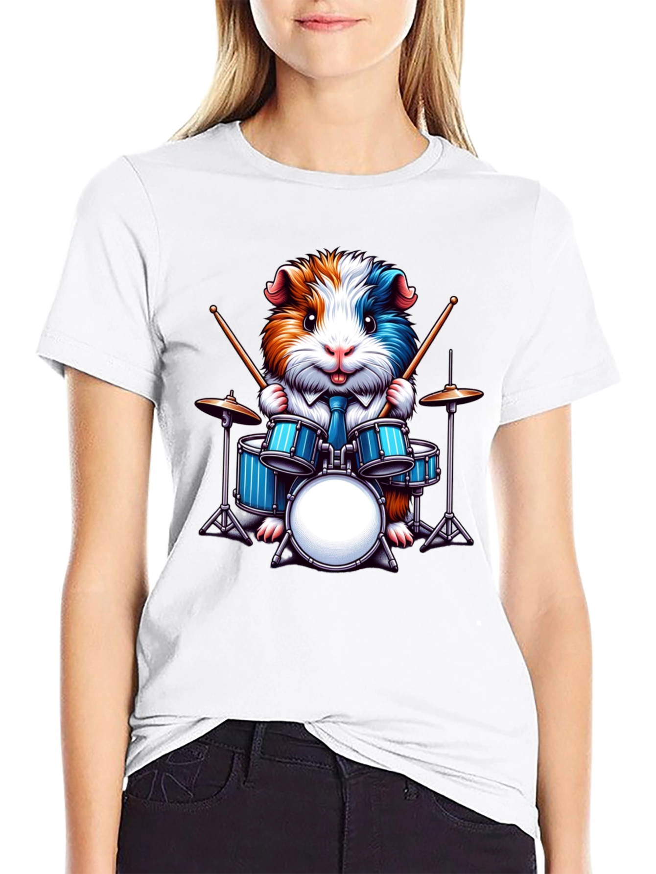Drummer Guinea Pig Graphic Tee