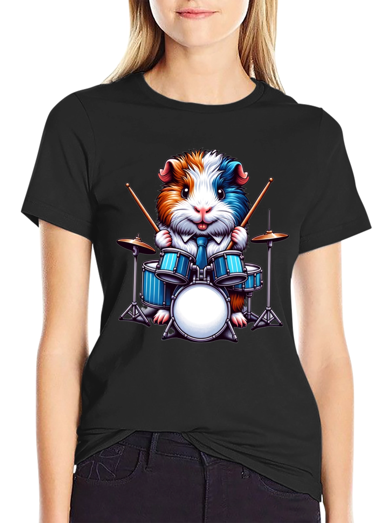 Drummer Guinea Pig Graphic Tee