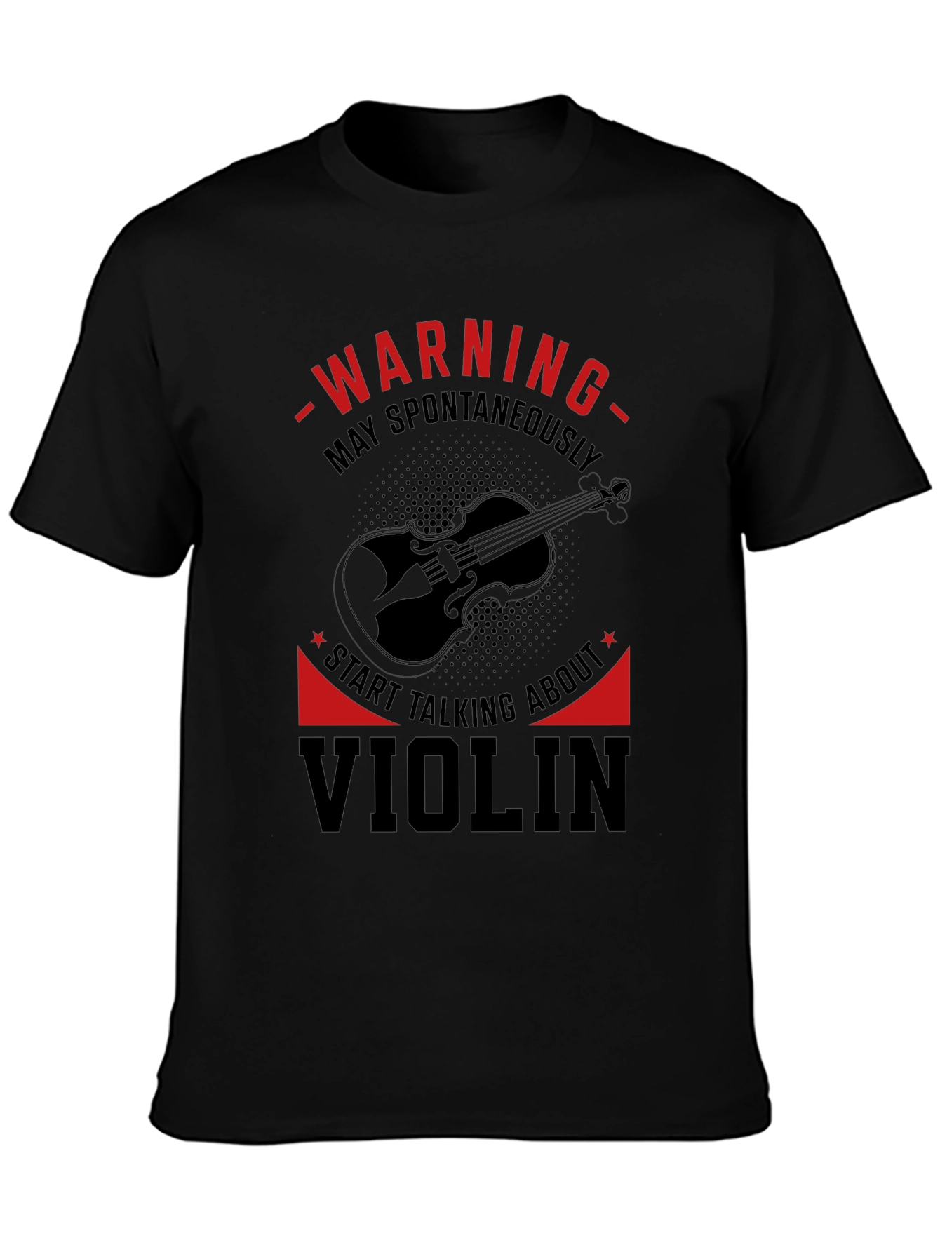 Warning Violin Enthusiast Graphic Tee - Black
