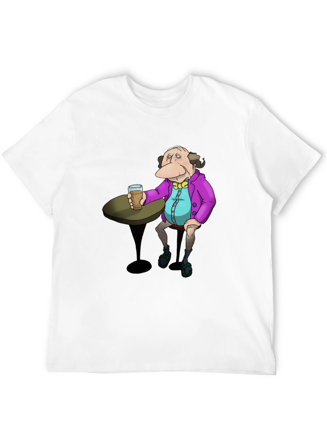 Cartoon Character Drink Black T-Shirt