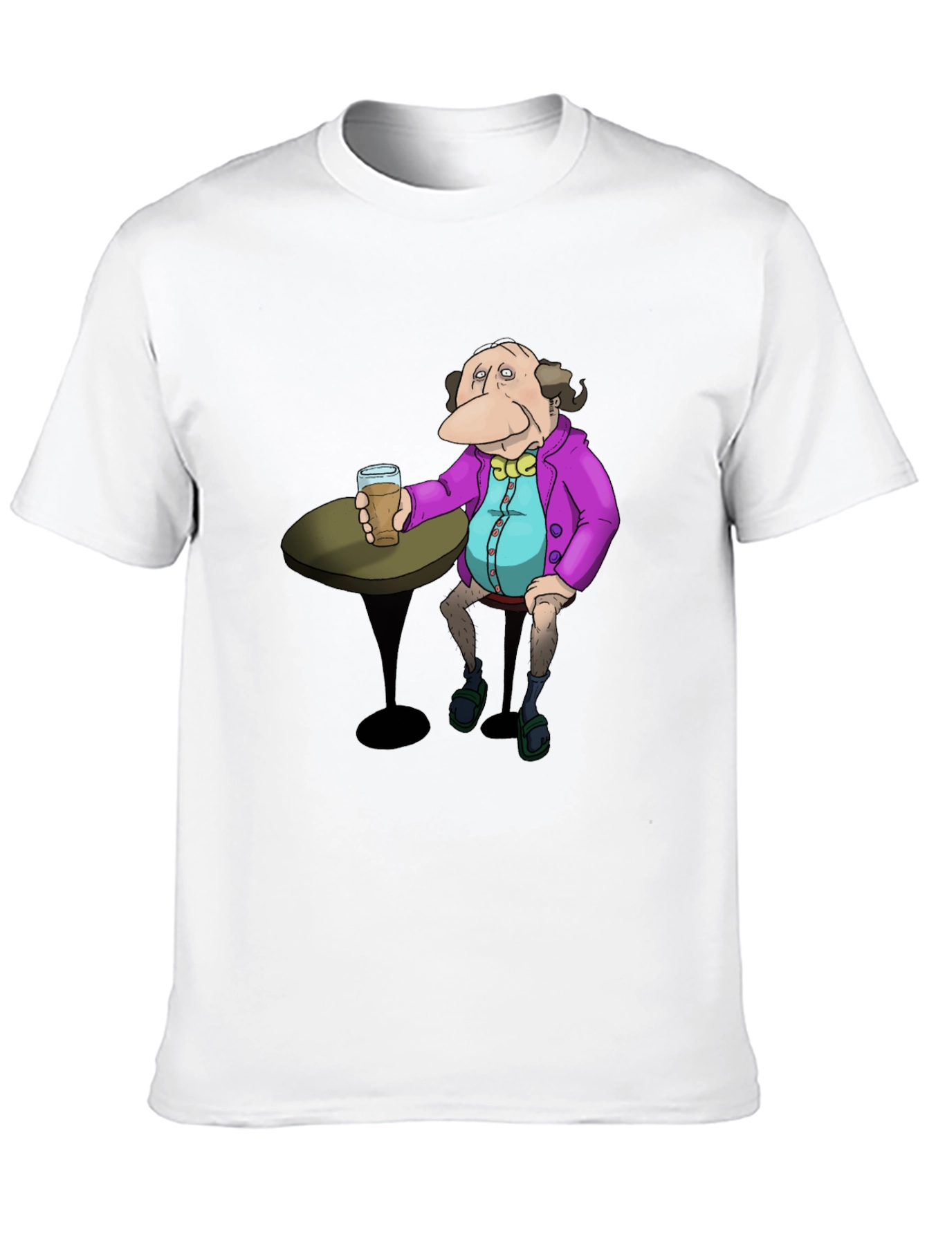 Cartoon Character Drink Black T-Shirt