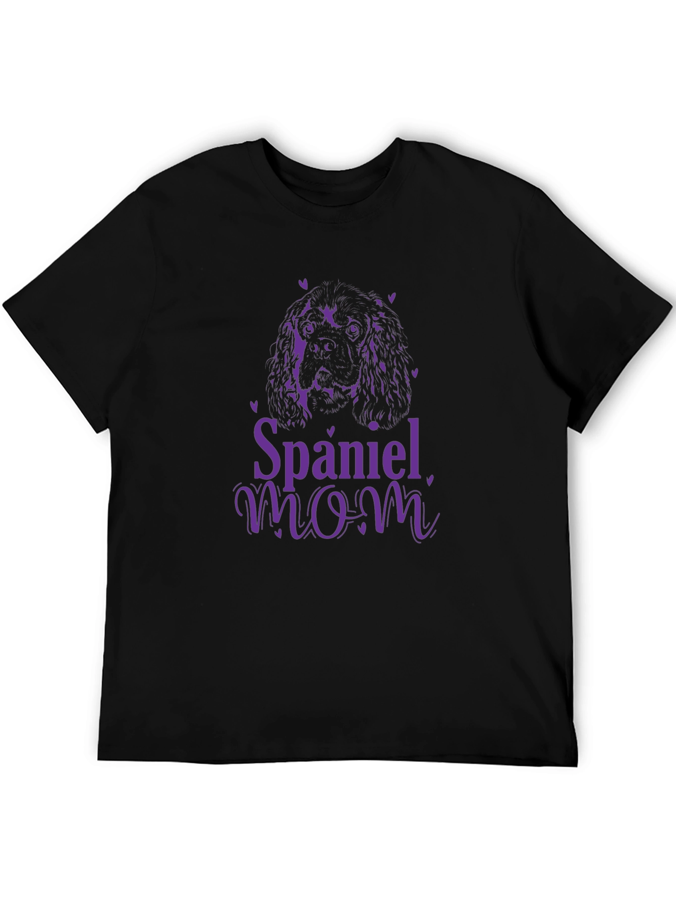 Spaniel Mom Black Graphic T-Shirt