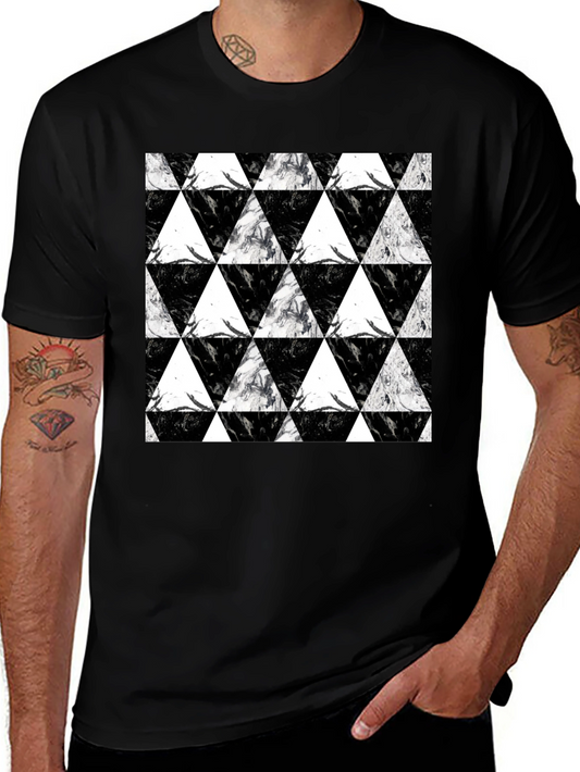 Black Triangle Pattern Graphic Tee