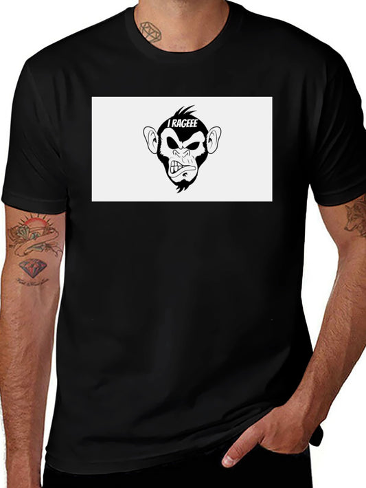 I Rageee Monkey Graphic Black T-Shirt