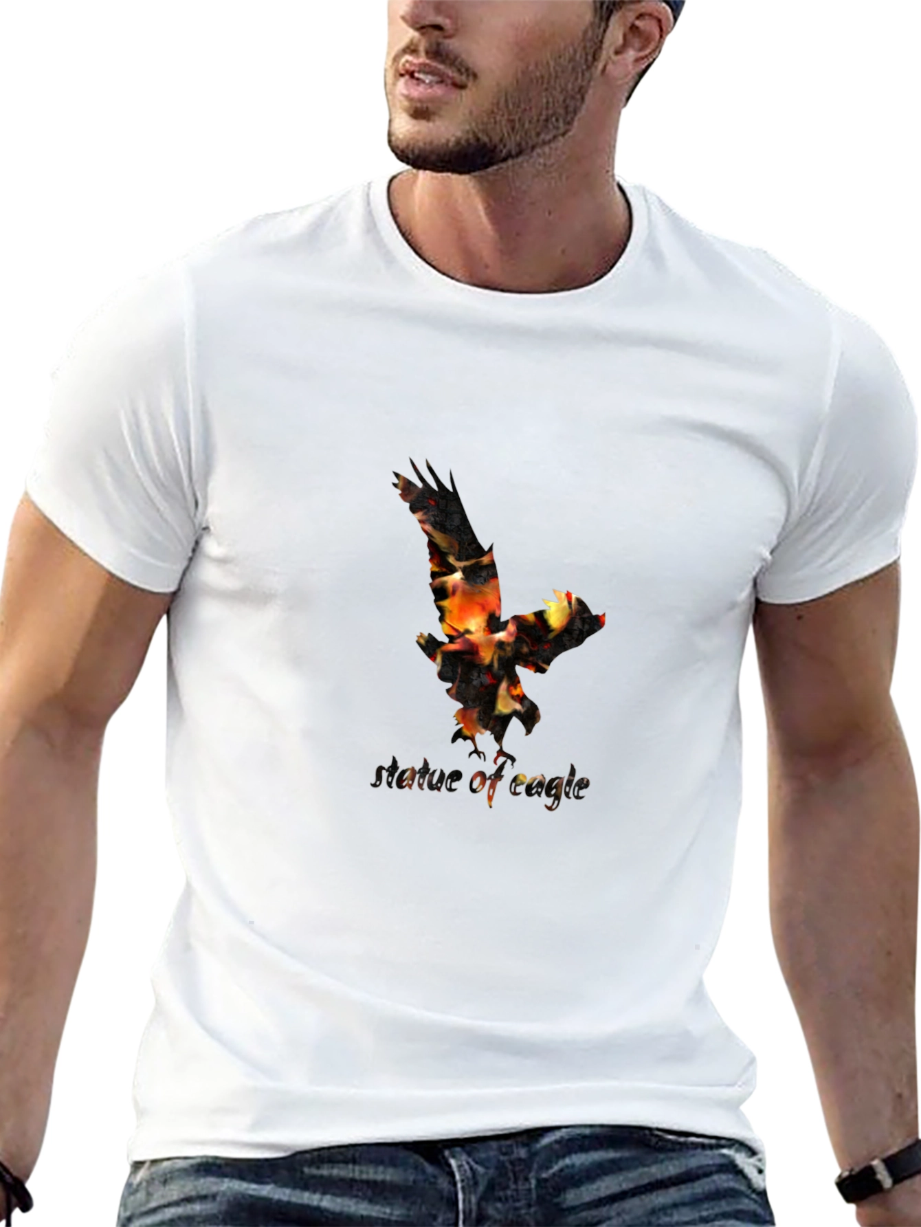 Eagle Fire Graphic Black T-Shirt