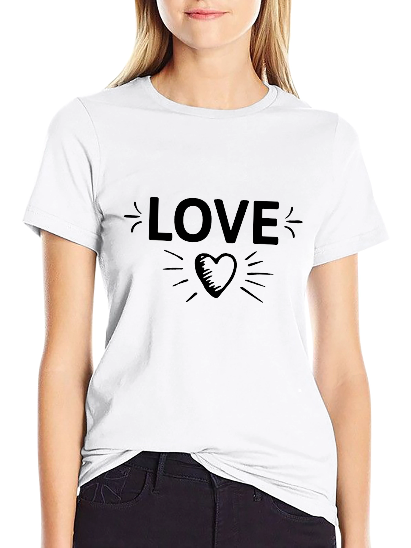Love Heart Graphic Tee - Soft Cotton Blend