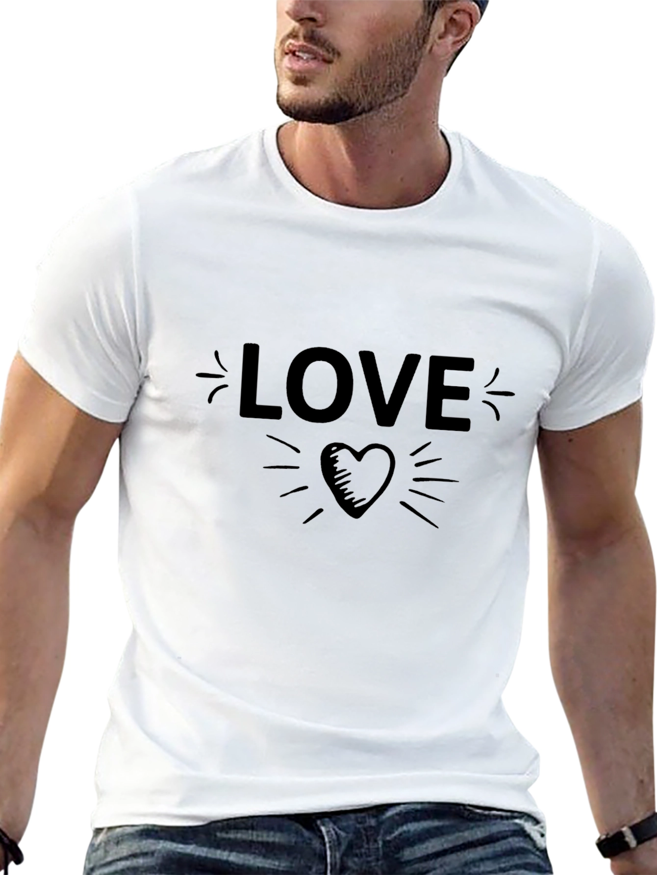 Love Heart Graphic Tee - Soft Cotton Blend