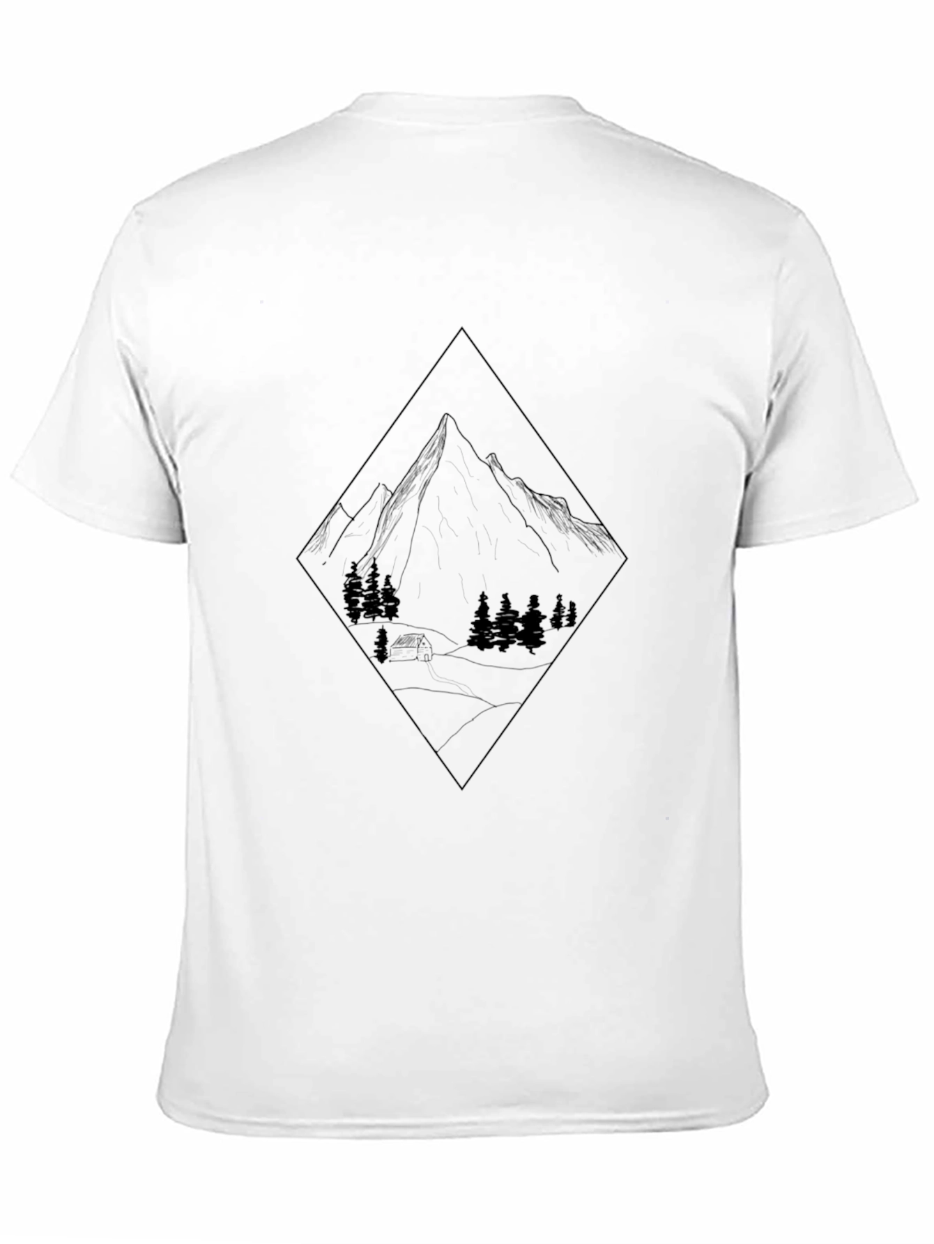 Mountain Graphic Tee - Black Crew Neck T-Shirt