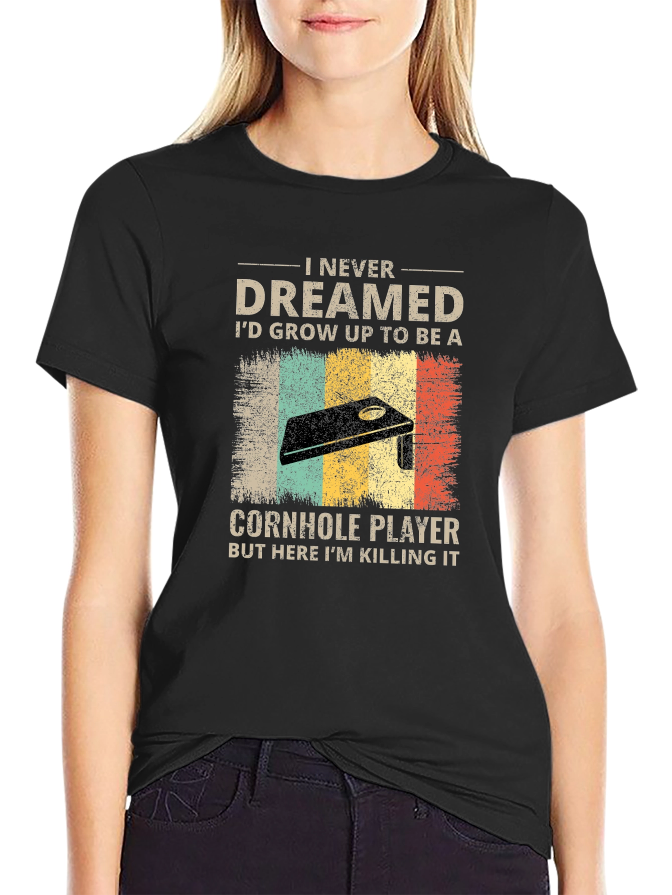 Funny Cornhole Player Graphic T-Shirt
