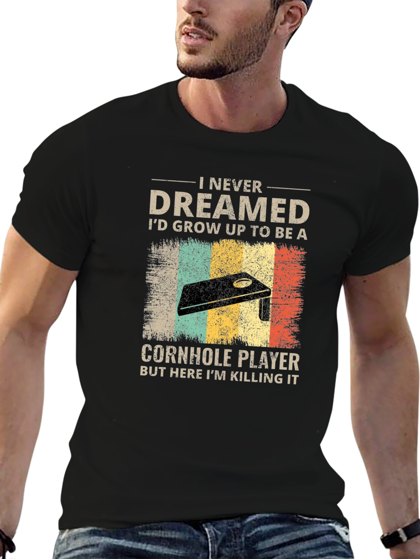 Funny Cornhole Player Graphic T-Shirt