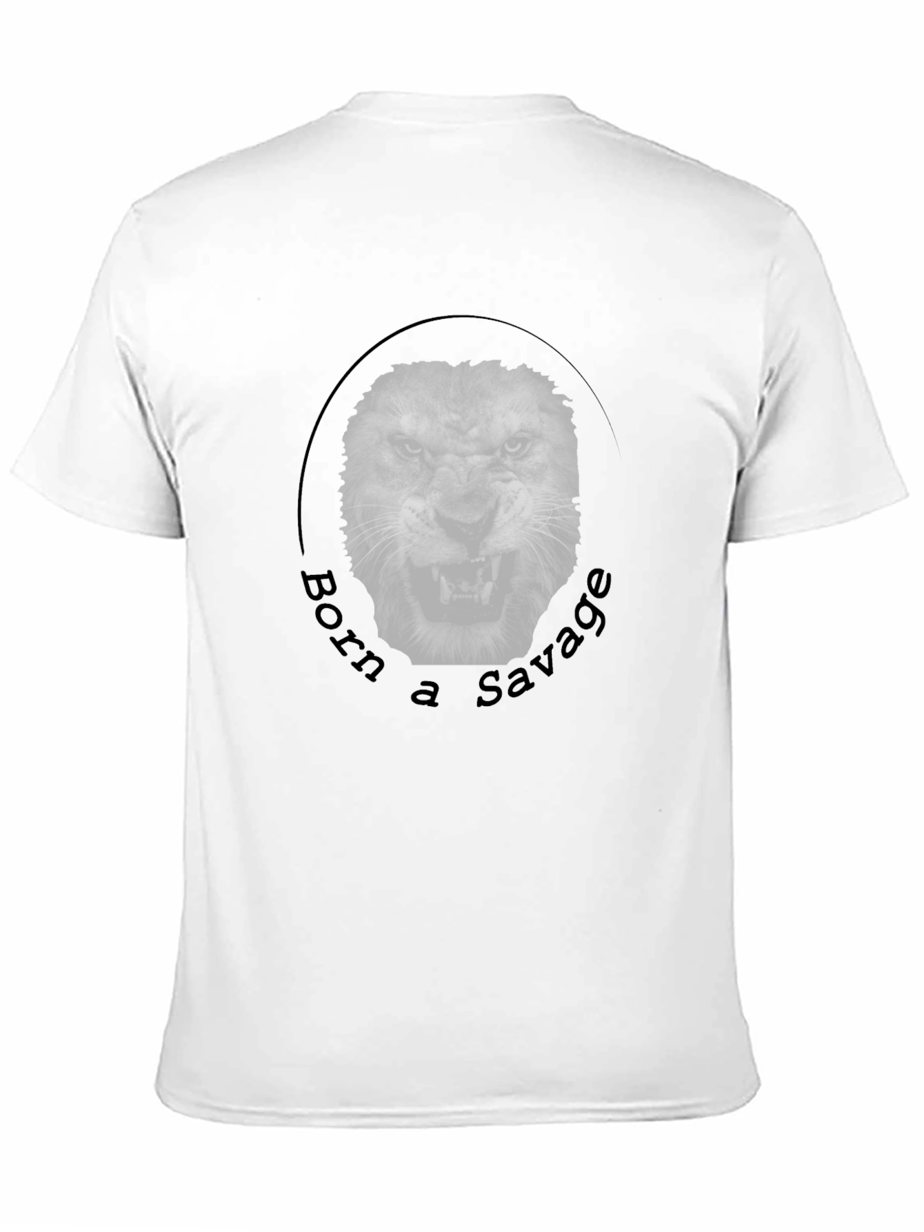 Born a Savage Lion Graphic Black T-Shirt