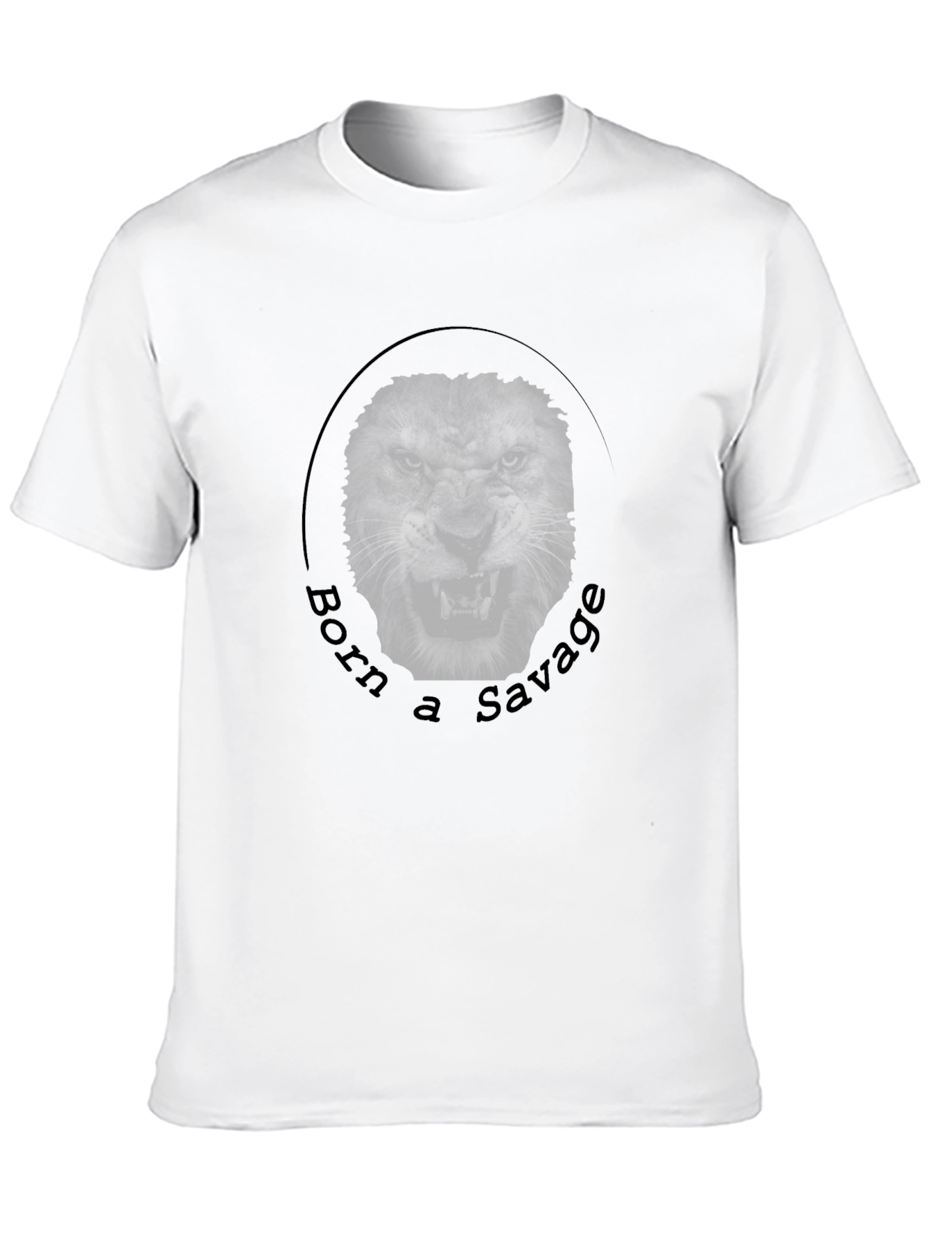 Born a Savage Lion Graphic Black T-Shirt