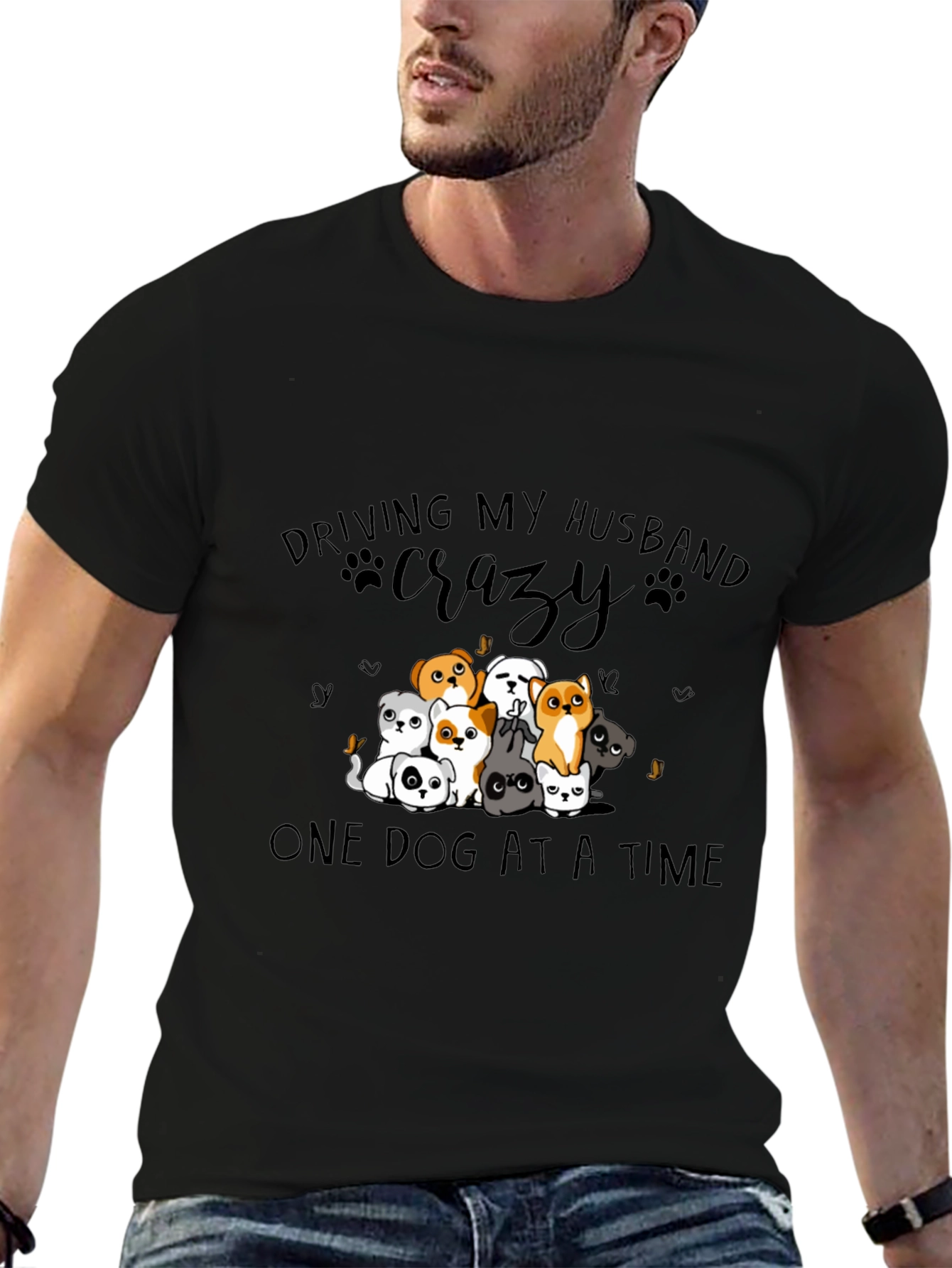 Driving My Husband Crazy Dog T-Shirt