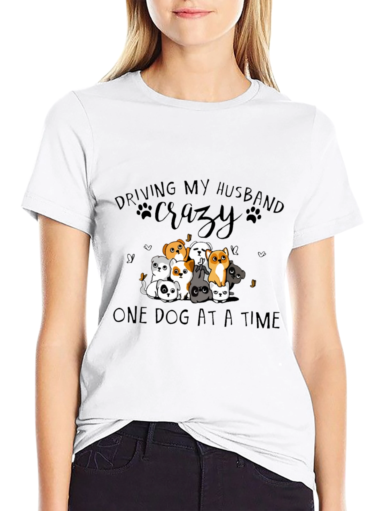 Driving My Husband Crazy Dog T-Shirt